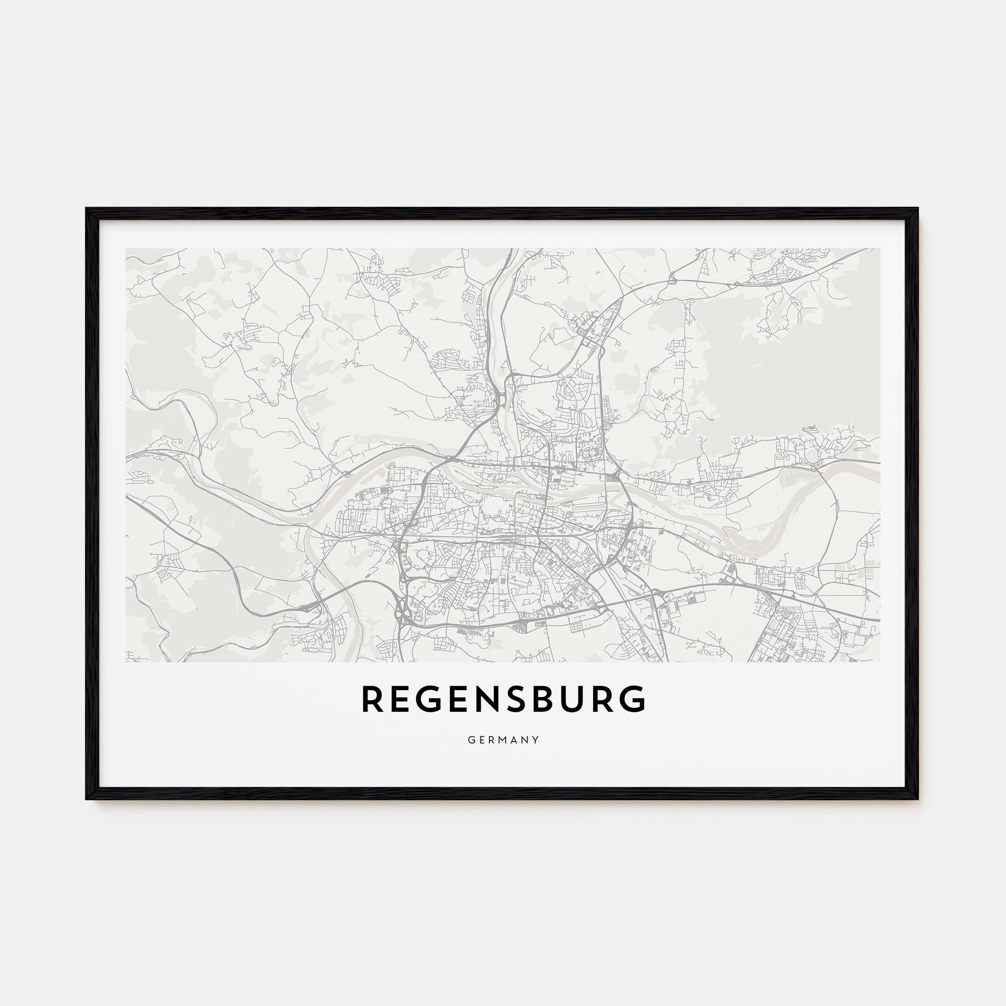 Regensburg Map Landscape Poster