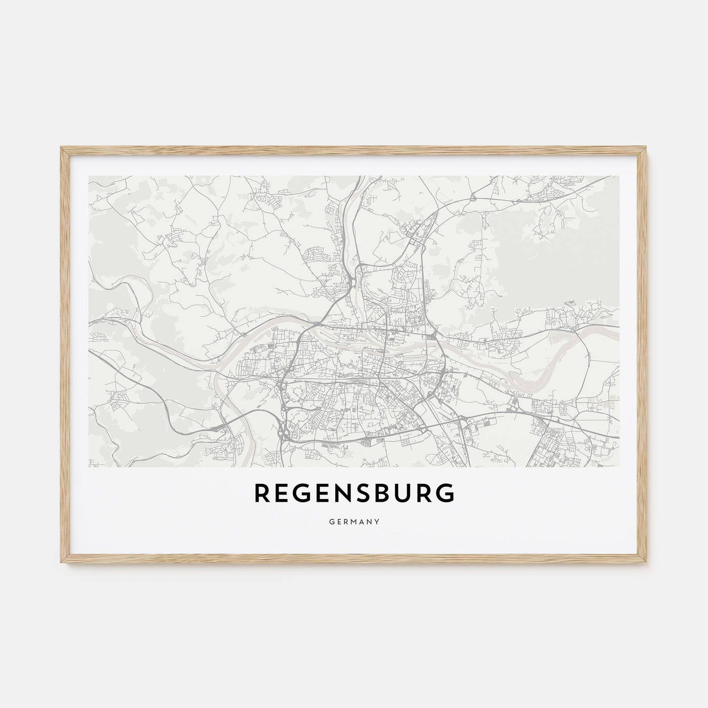 Regensburg Map Landscape Poster