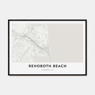 Rehoboth Beach Map Landscape Poster