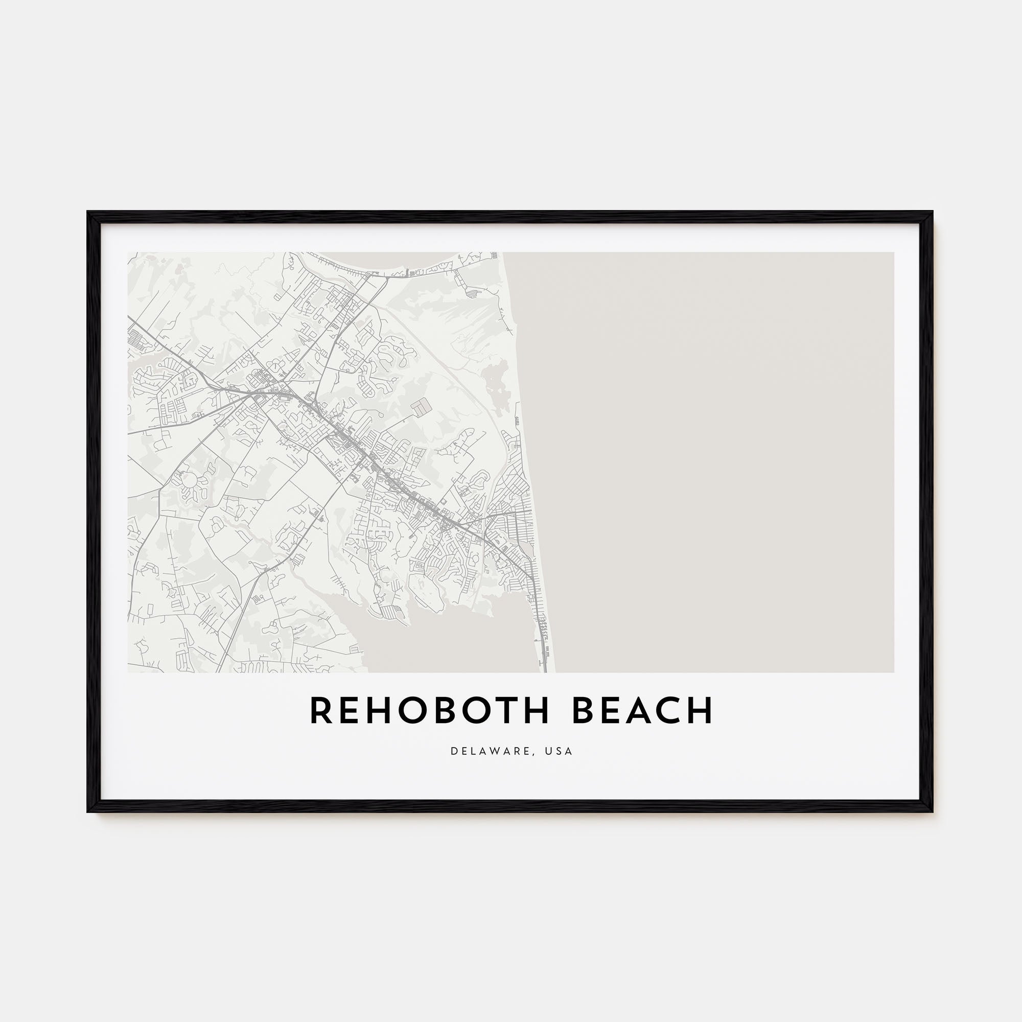 Rehoboth Beach Map Landscape Poster