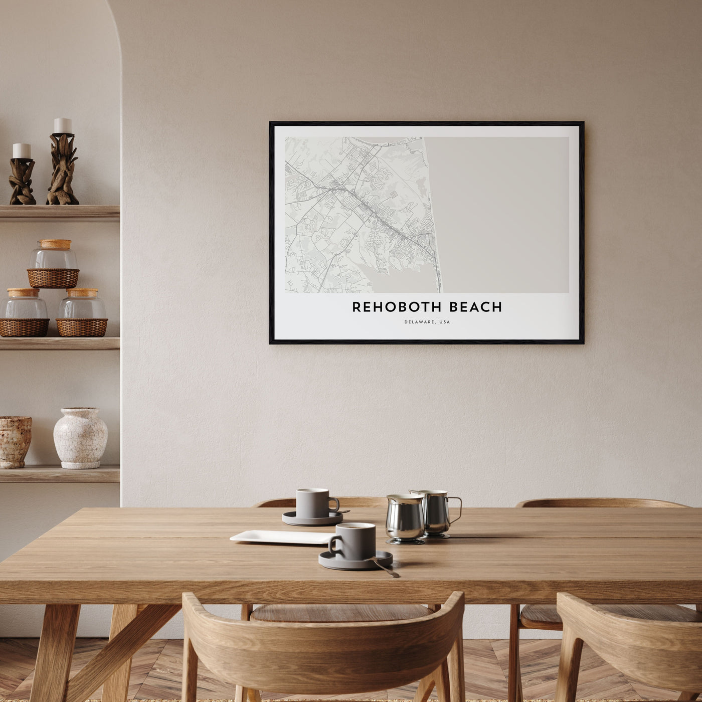 Rehoboth Beach Map Landscape Poster