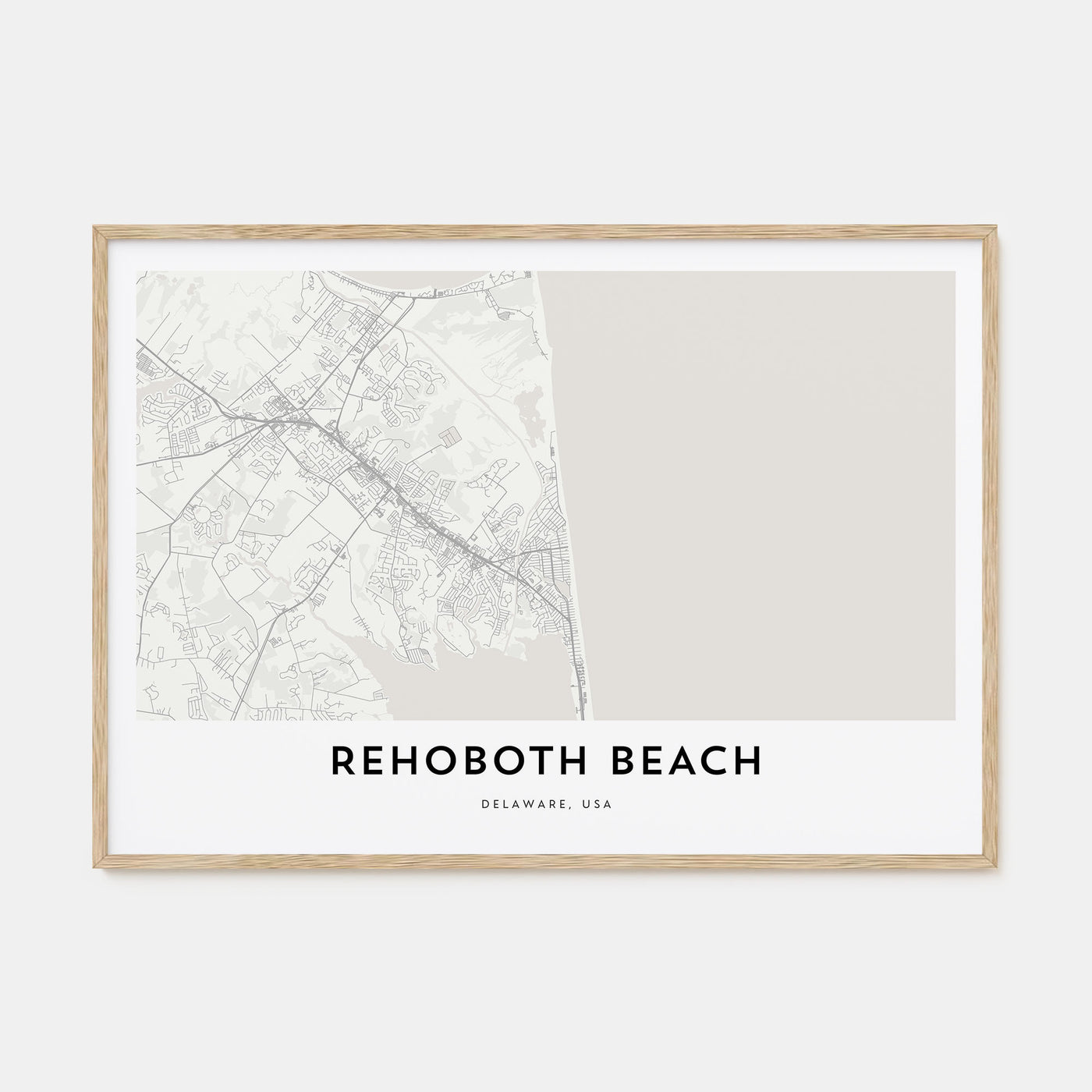 Rehoboth Beach Map Landscape Poster