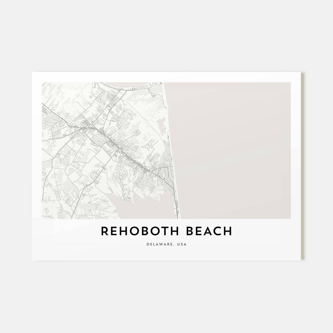 Rehoboth Beach Map Landscape Poster