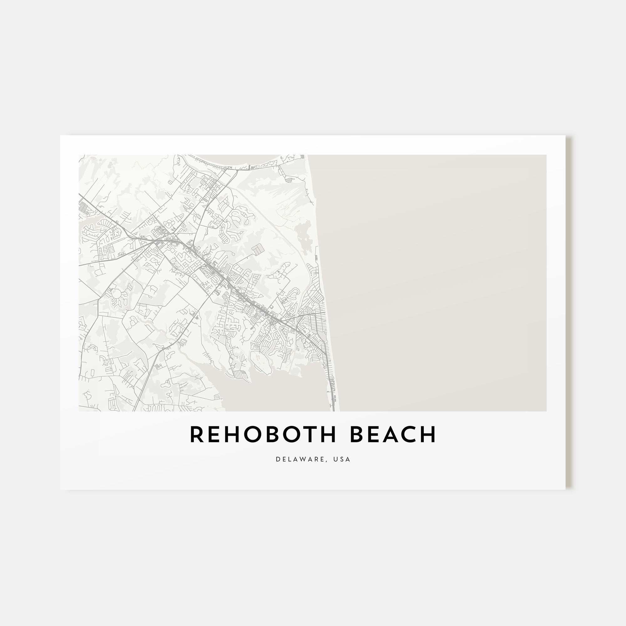 Rehoboth Beach Map Landscape Poster