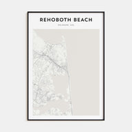 Rehoboth Beach Map Portrait Poster