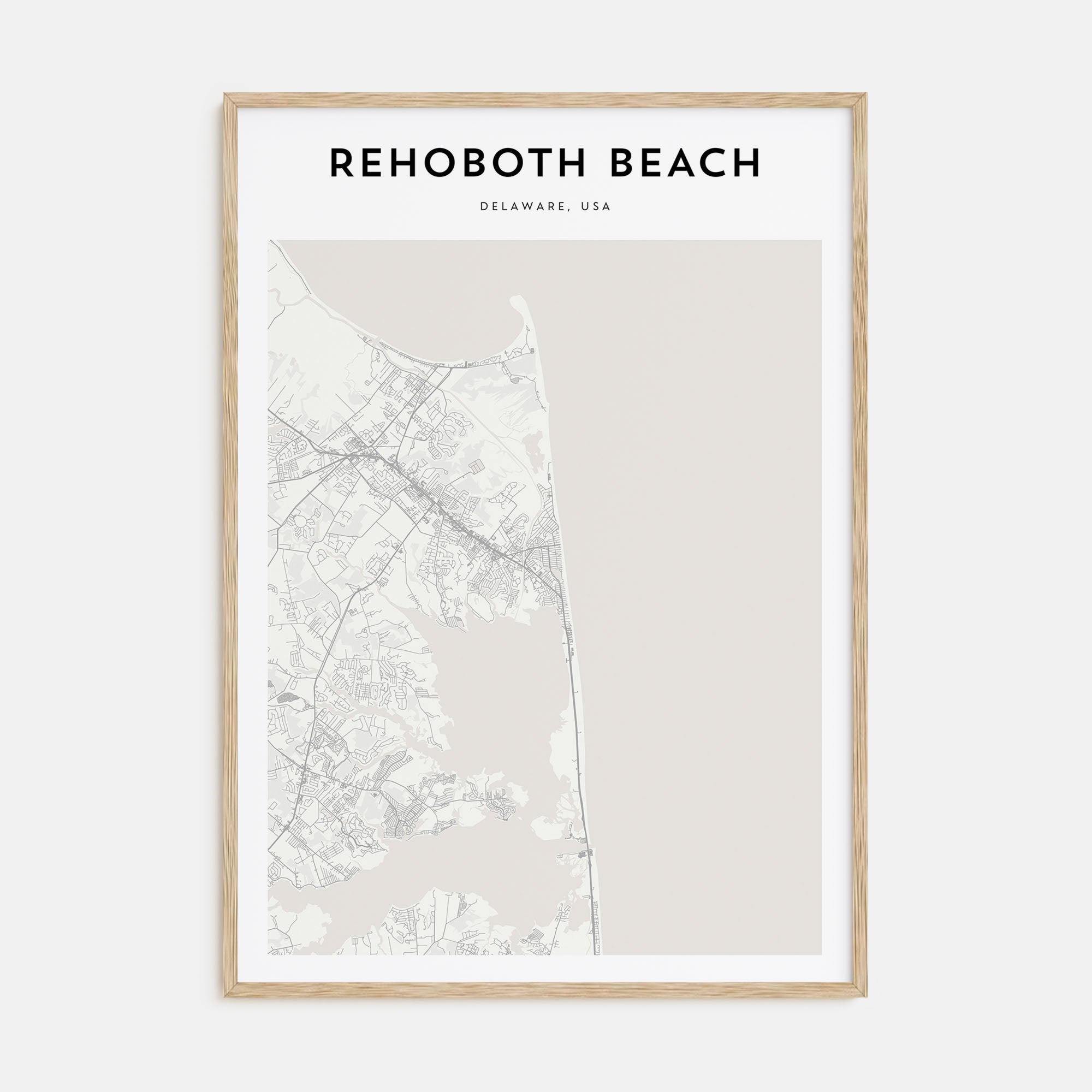 Rehoboth Beach Map Portrait Poster