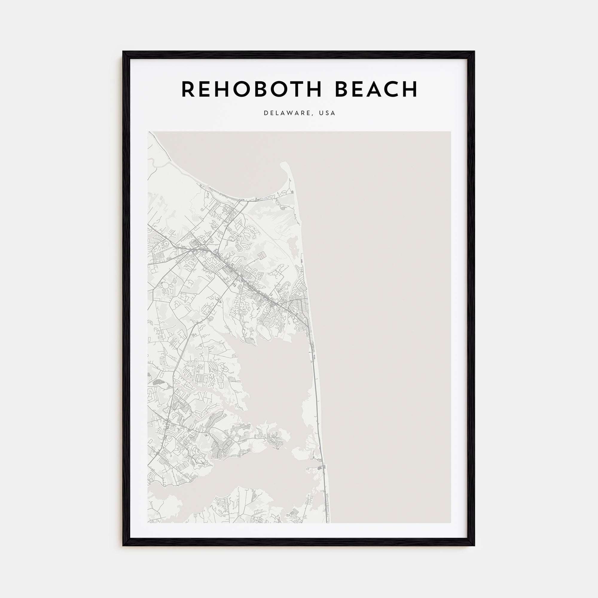 Rehoboth Beach Map Portrait Poster