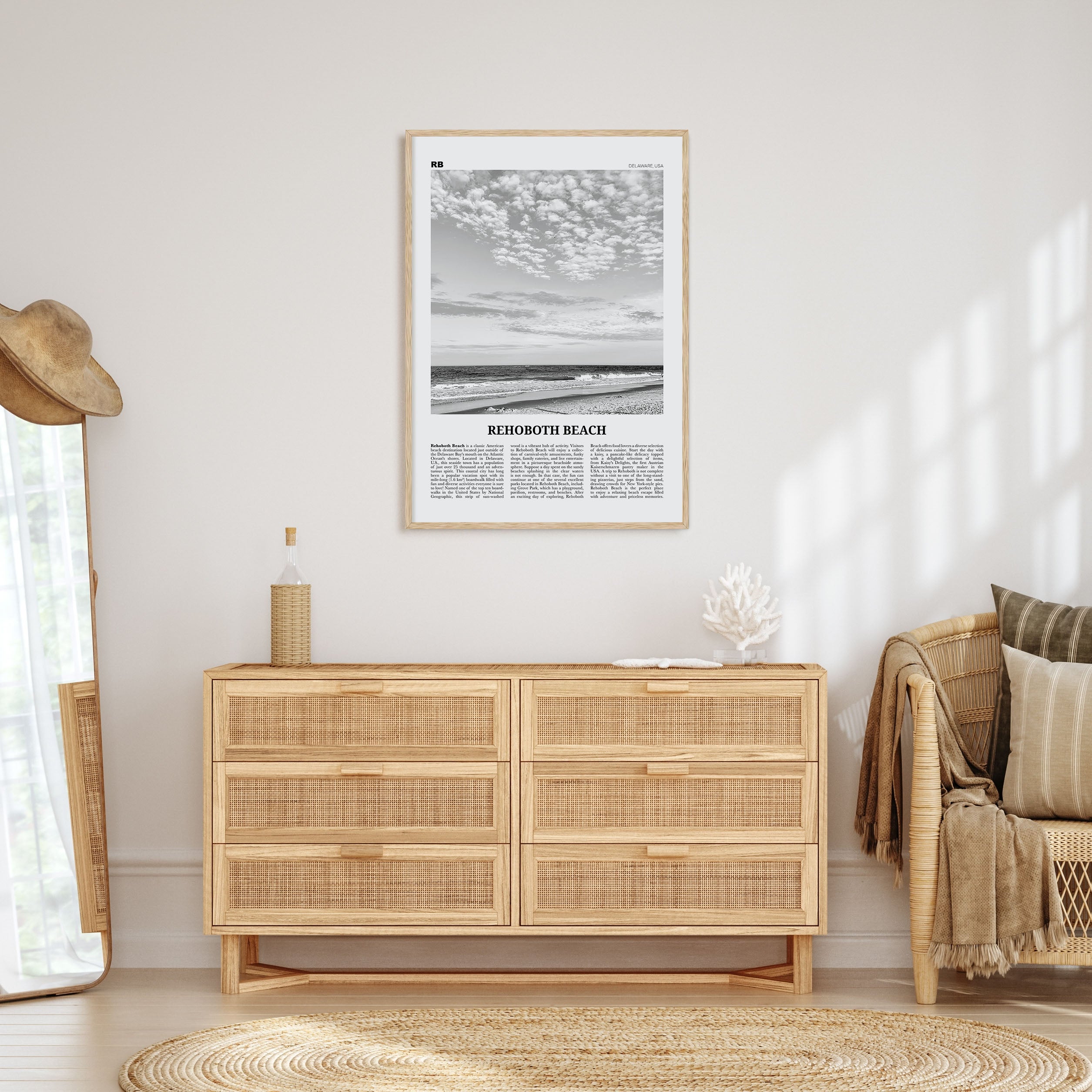 Rehoboth Beach Travel B&W Poster