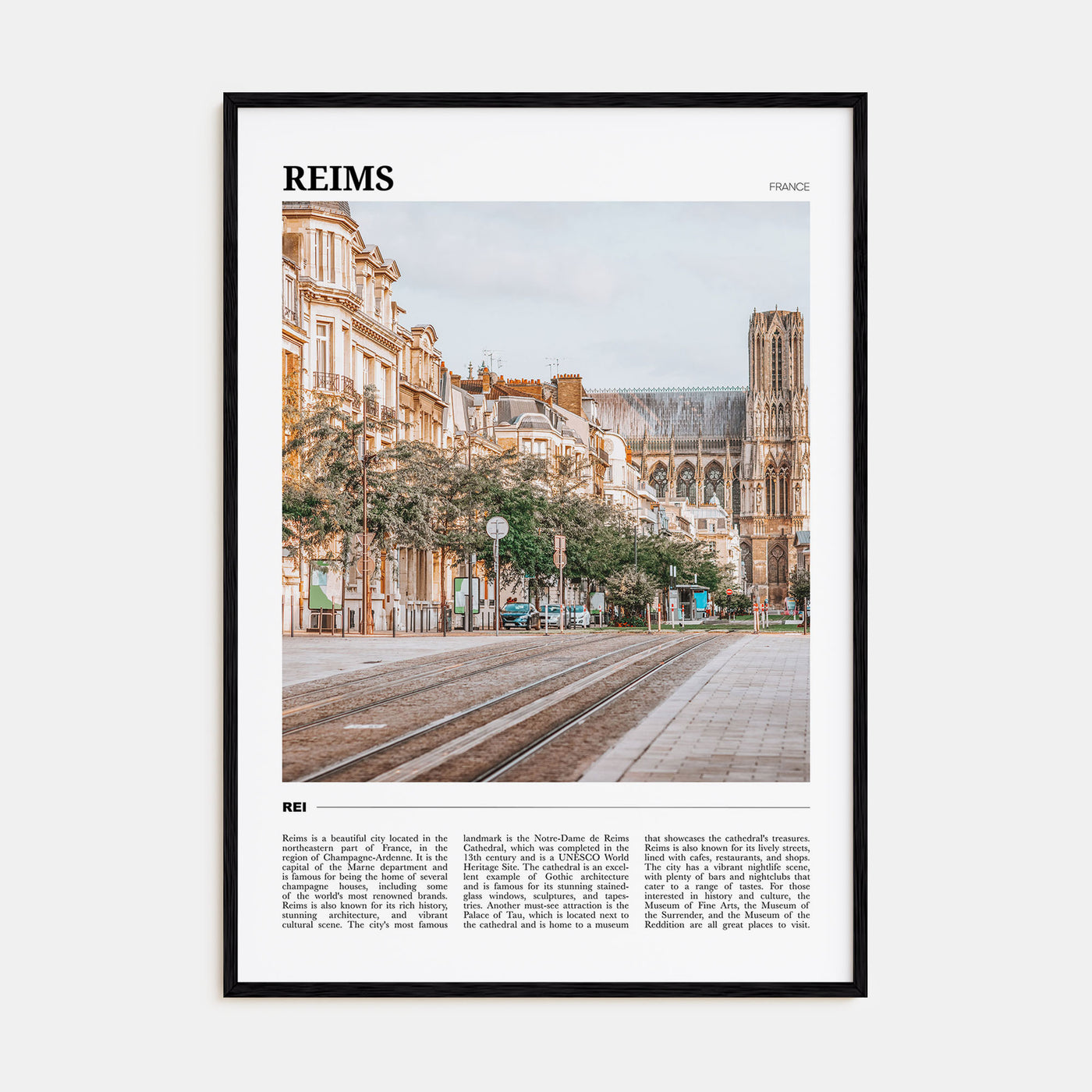 Reims Travel Color Poster