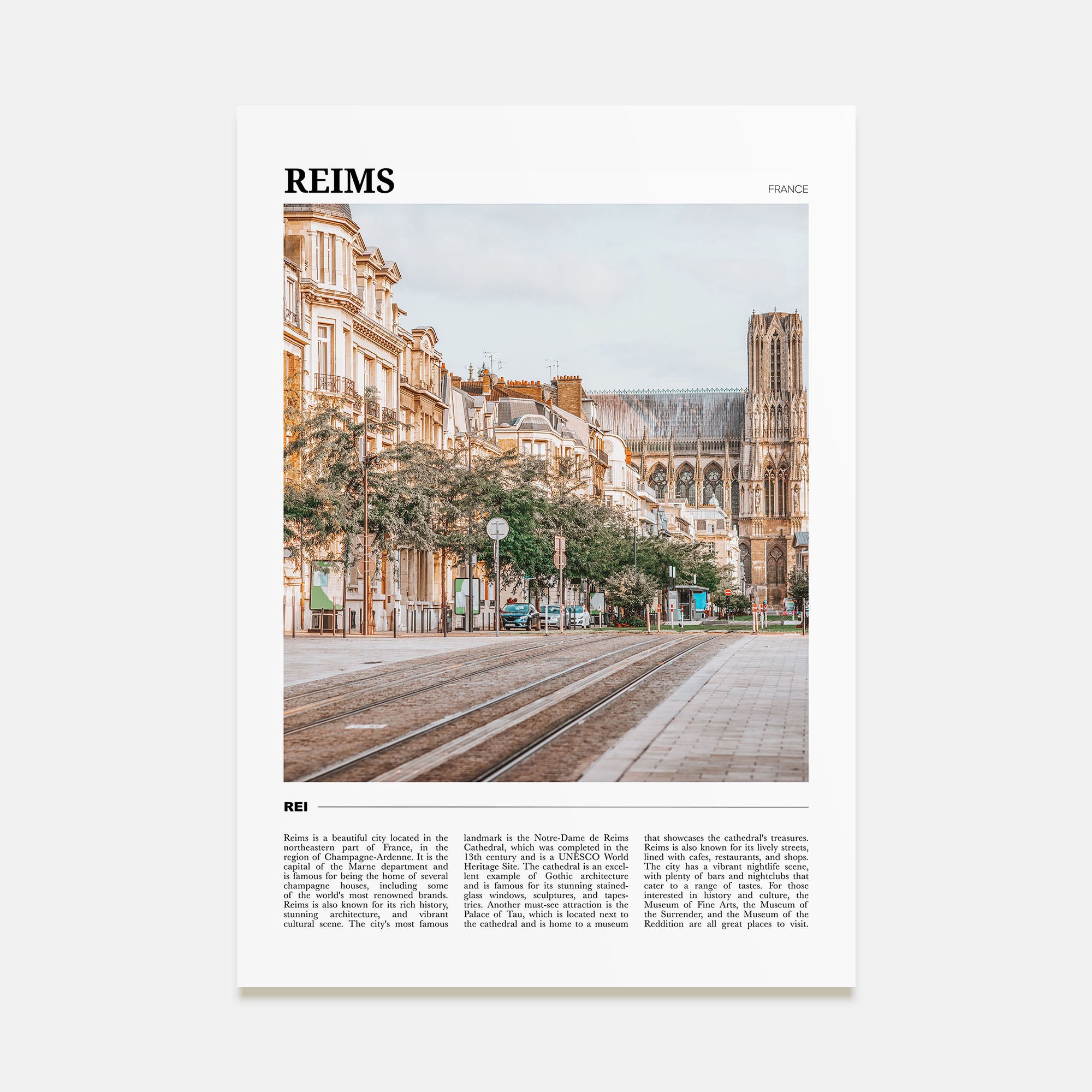 Reims Travel Color Poster