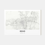 Reno Map Landscape Poster