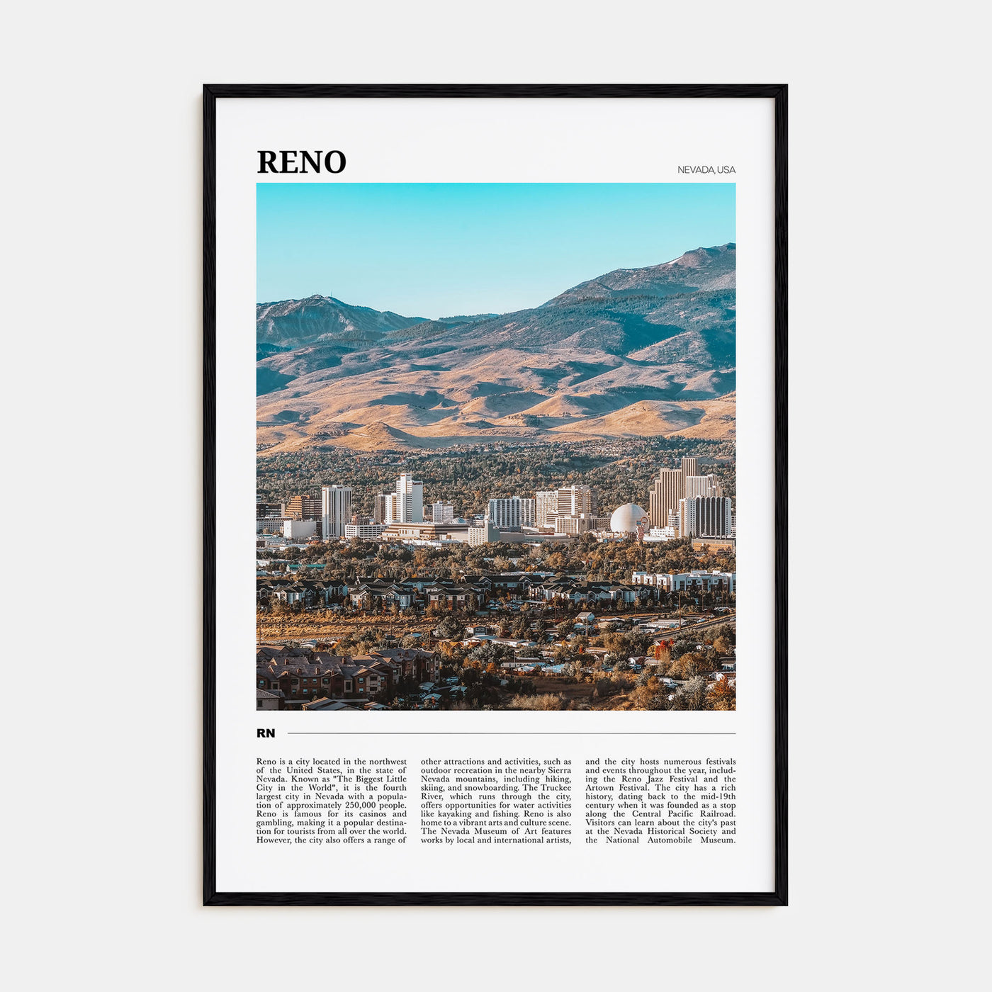 Reno Travel Color Poster