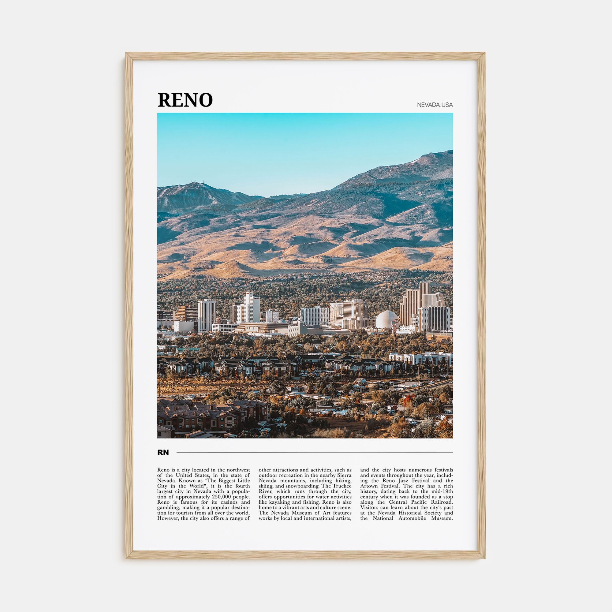 Reno Travel Color Poster