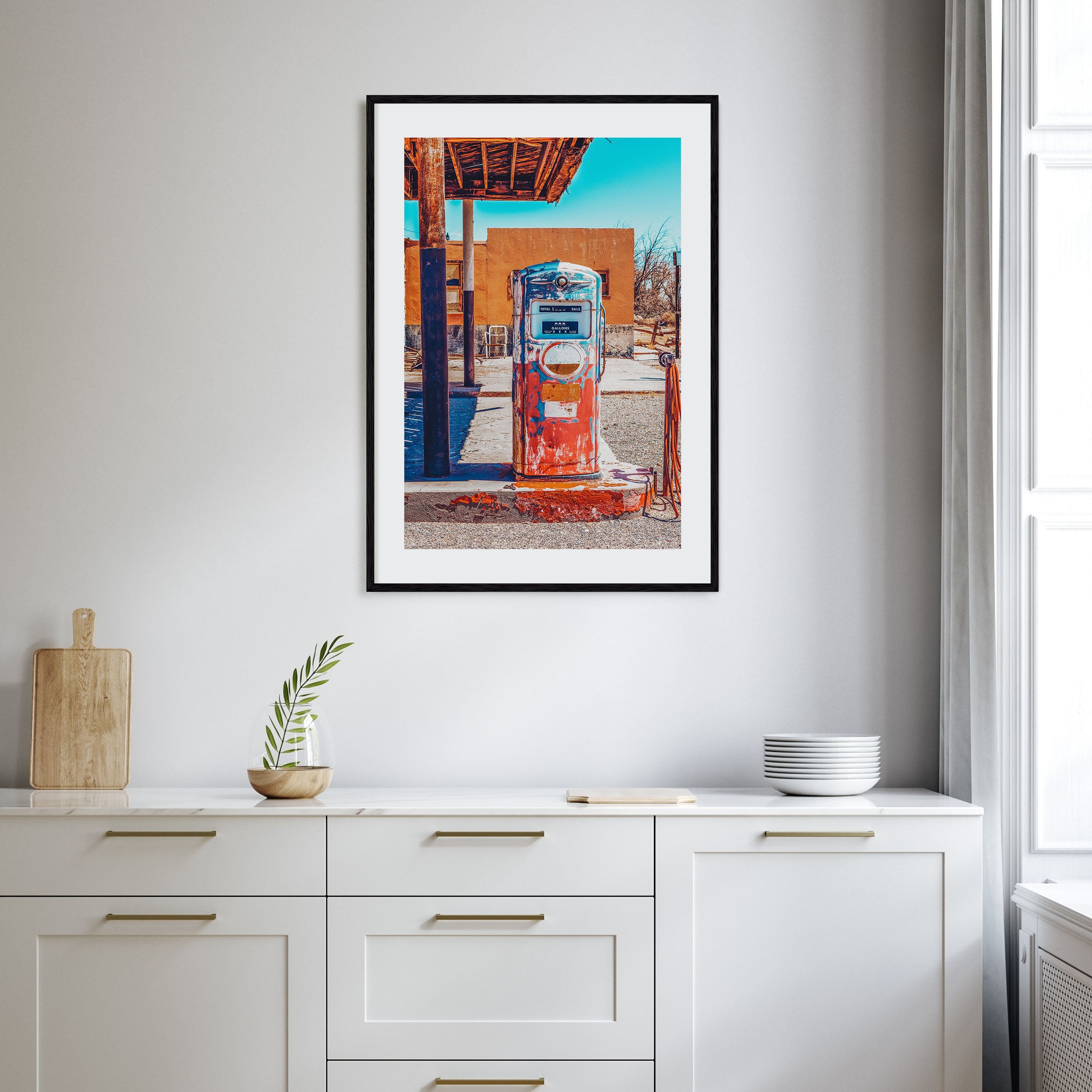 Retro Gas Pump Photo Color Poster
