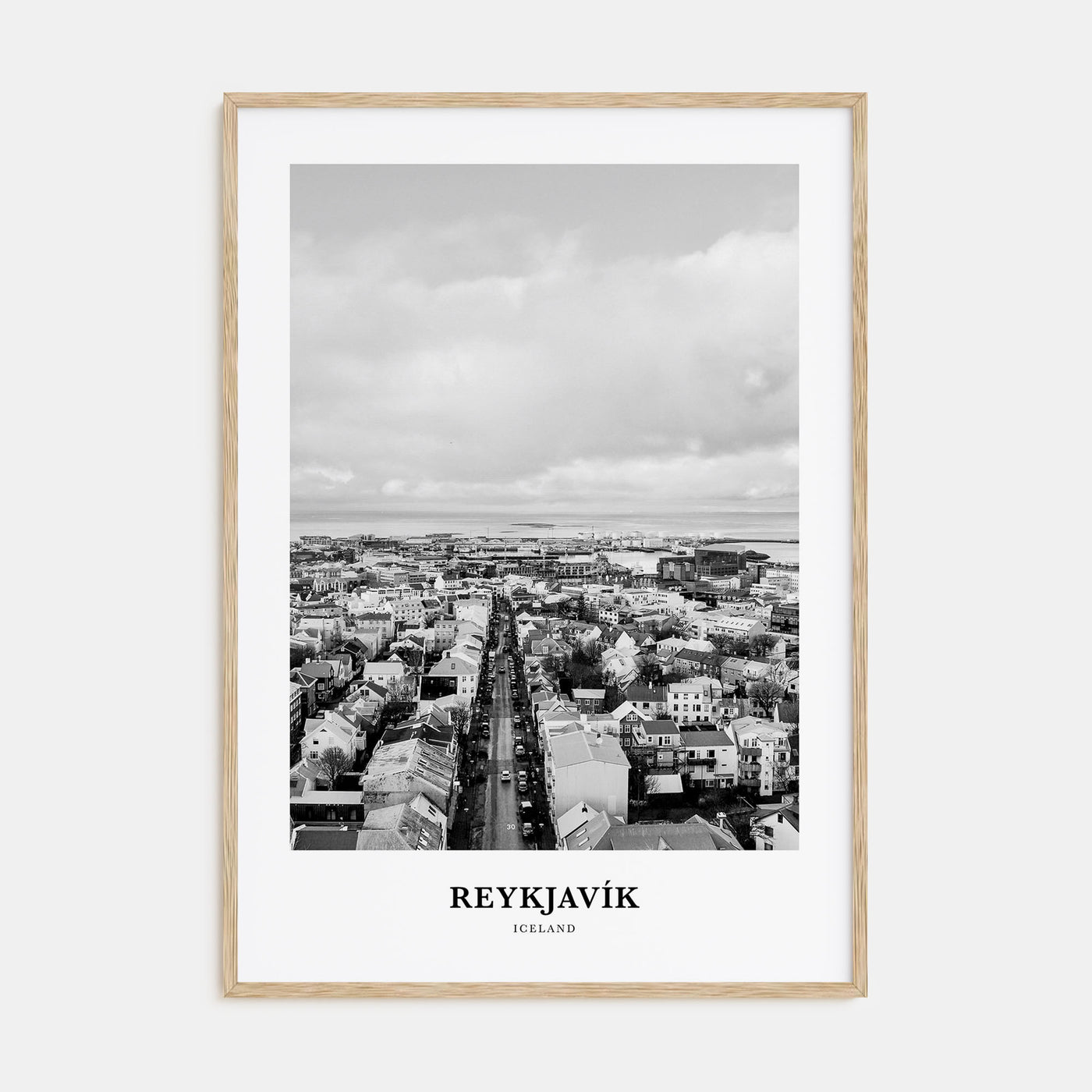 Reykjavík Portrait B&W Poster