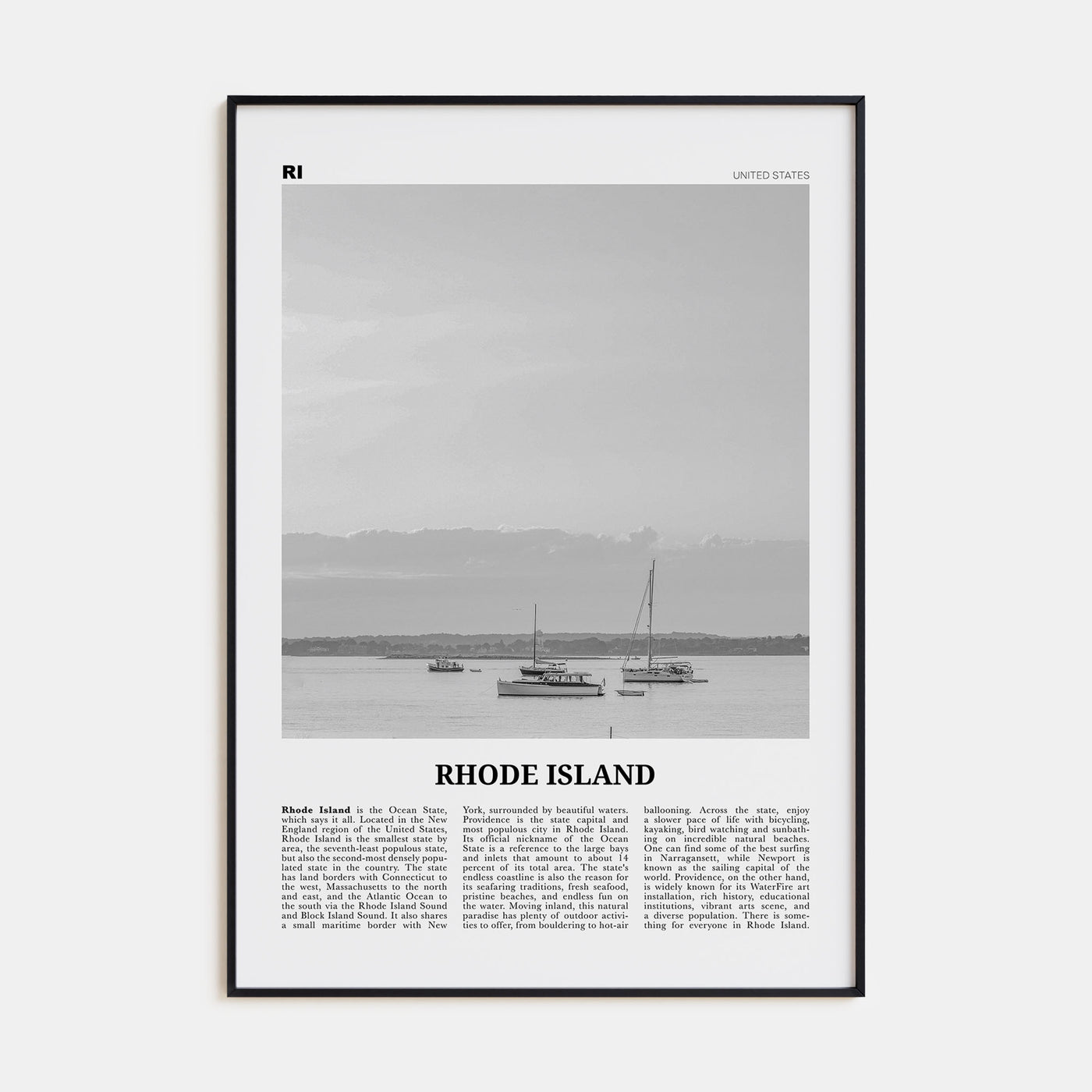 Rhode Island Travel B&W No 1 Poster