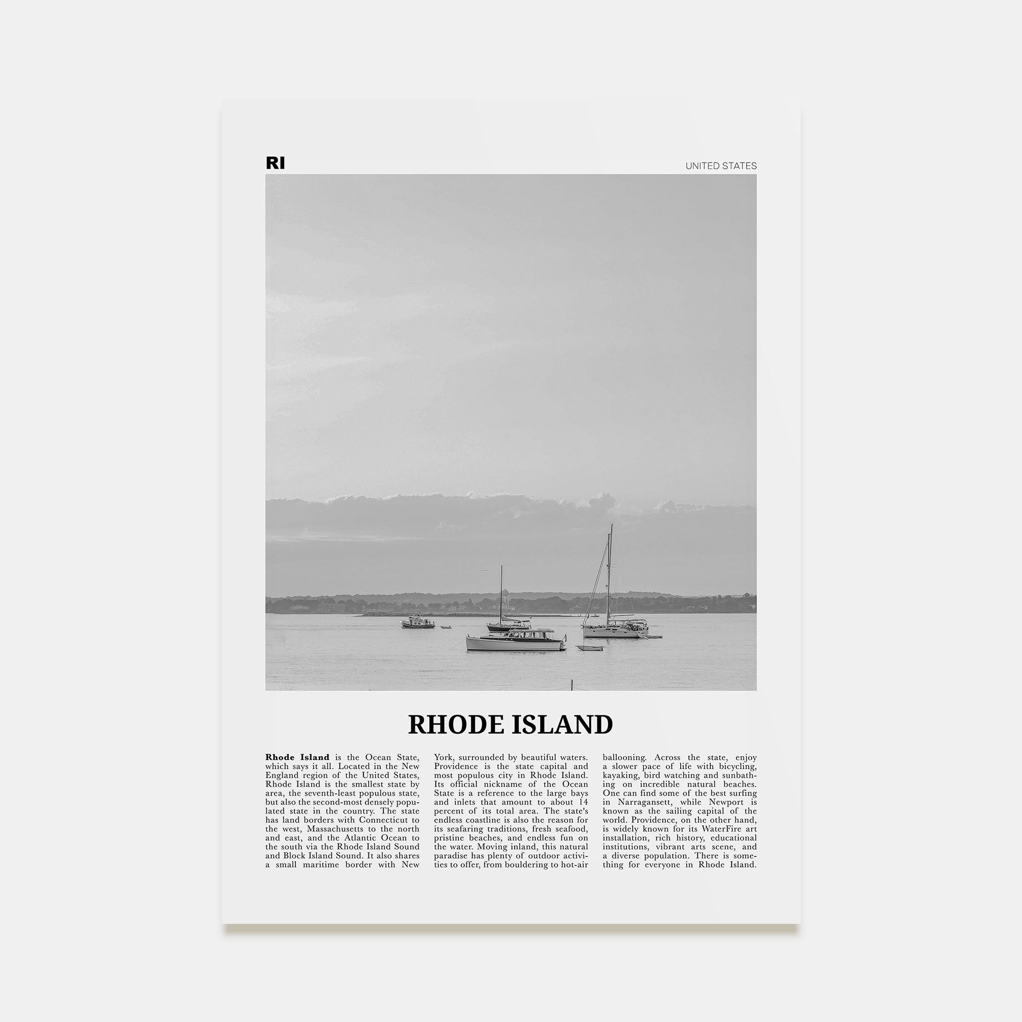 Rhode Island Travel B&W No 1 Poster