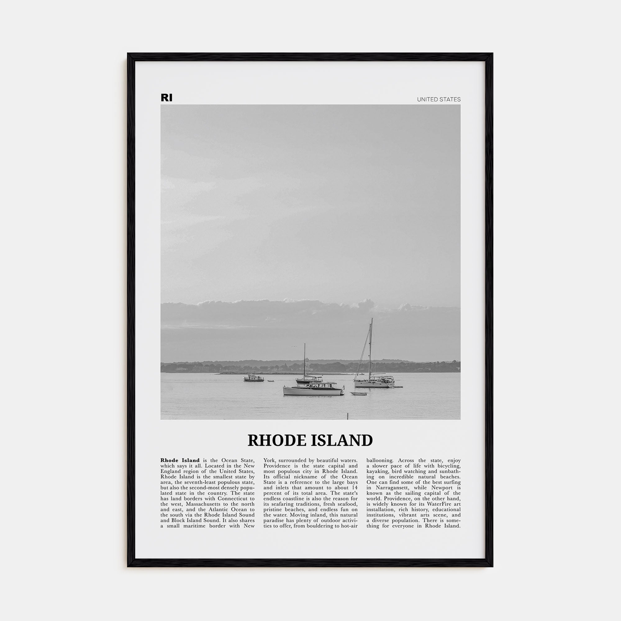 Rhode Island Travel B&W No 1 Poster