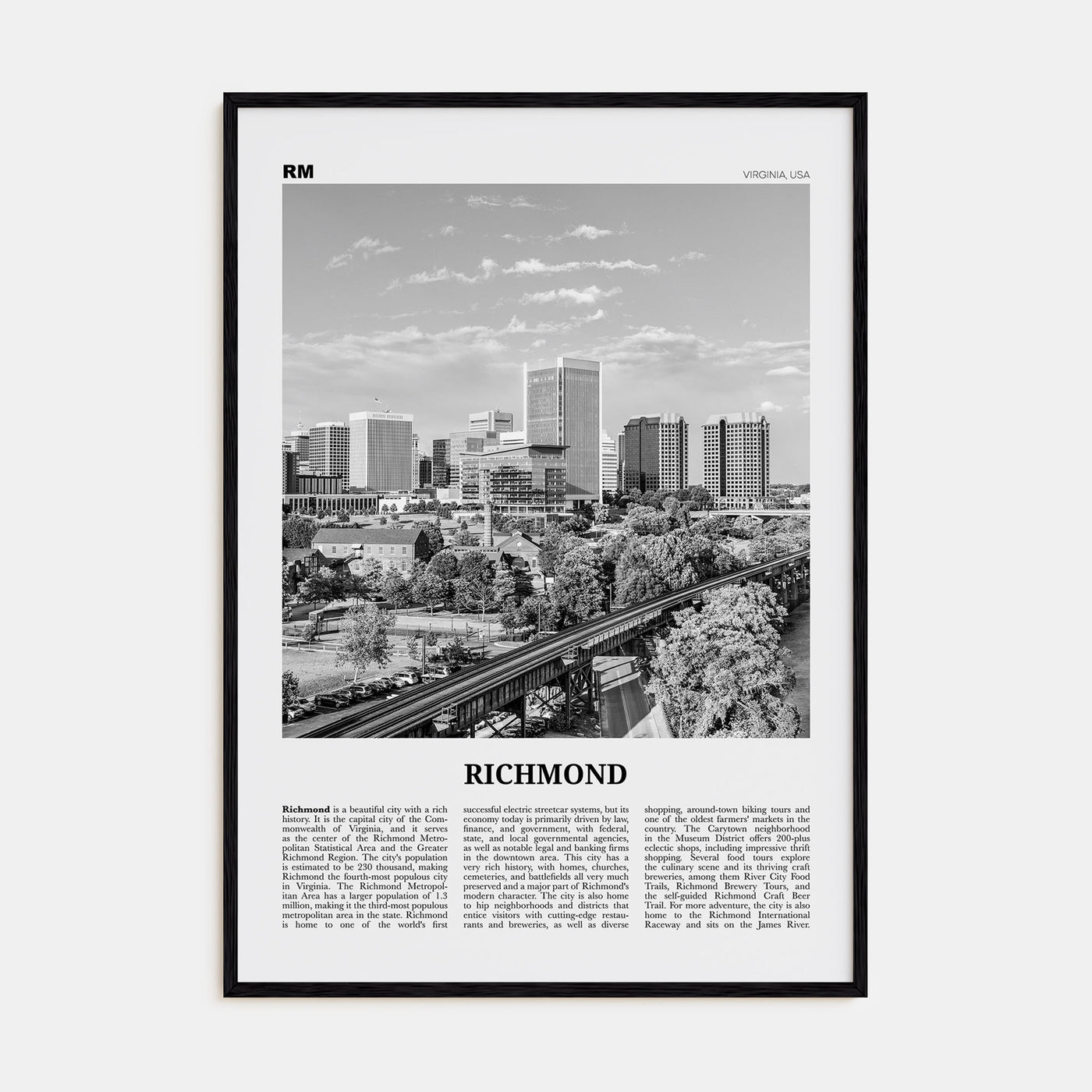 Richmond Travel B&W No 1 Poster