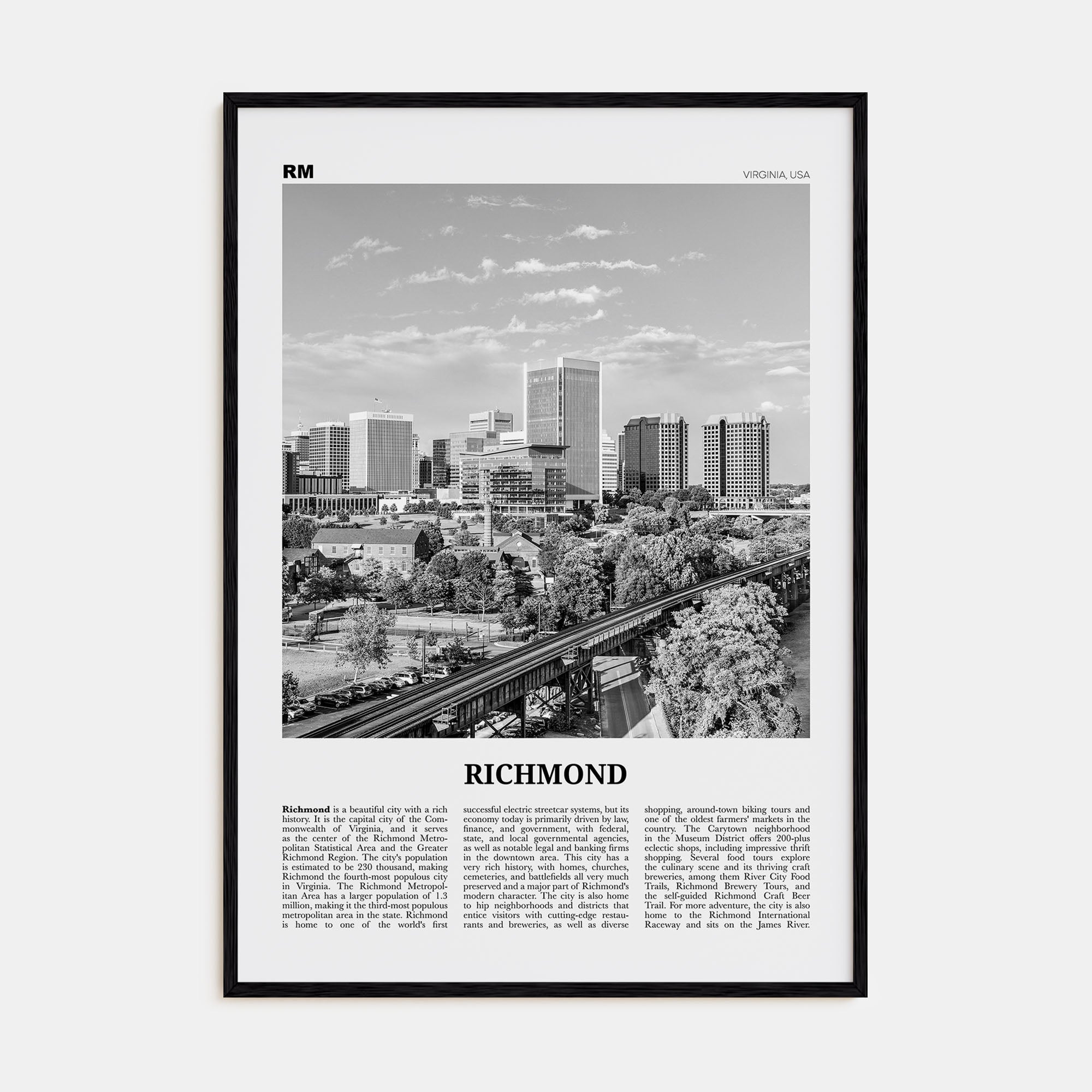 Richmond Travel B&W No 1 Poster