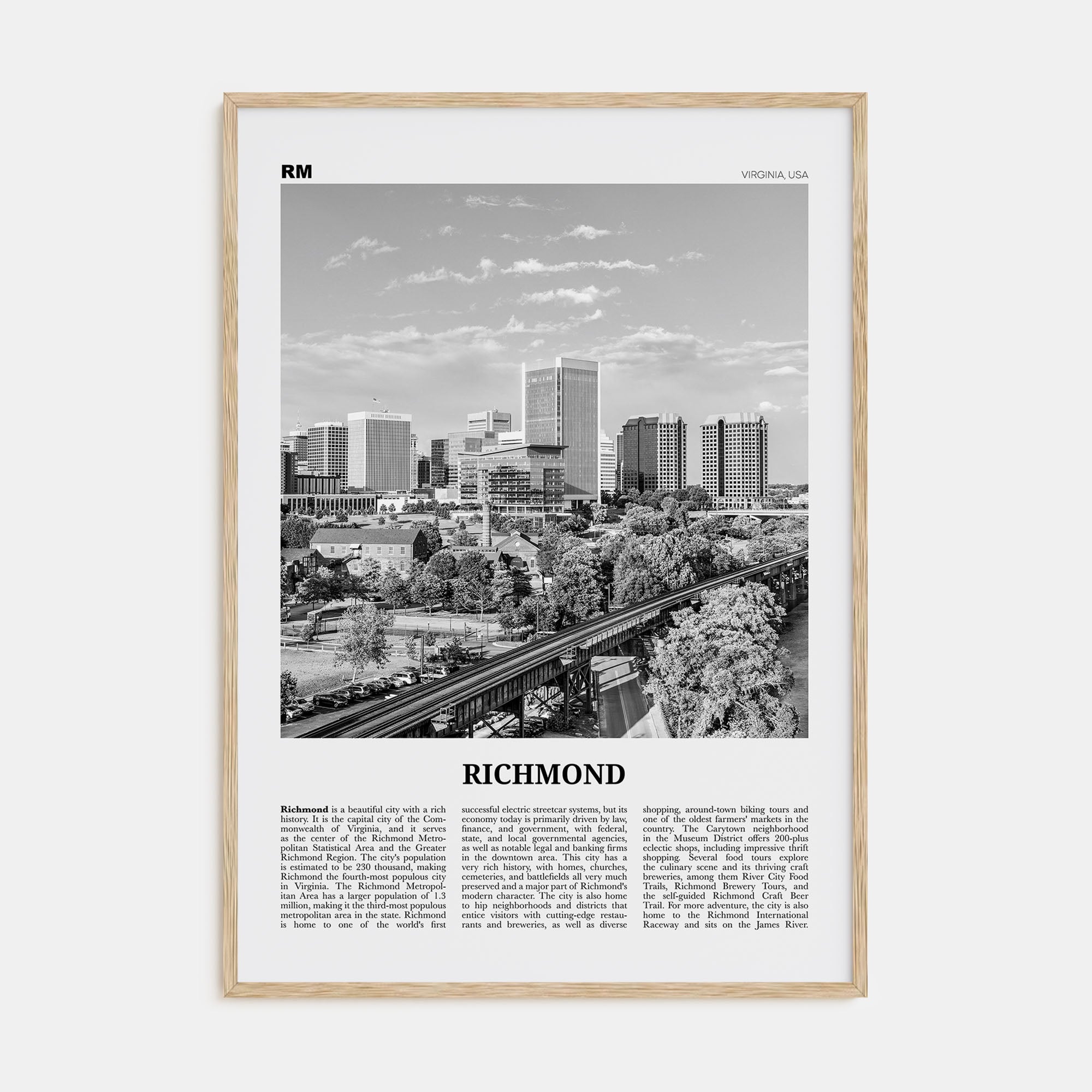 Richmond Travel B&W No 1 Poster