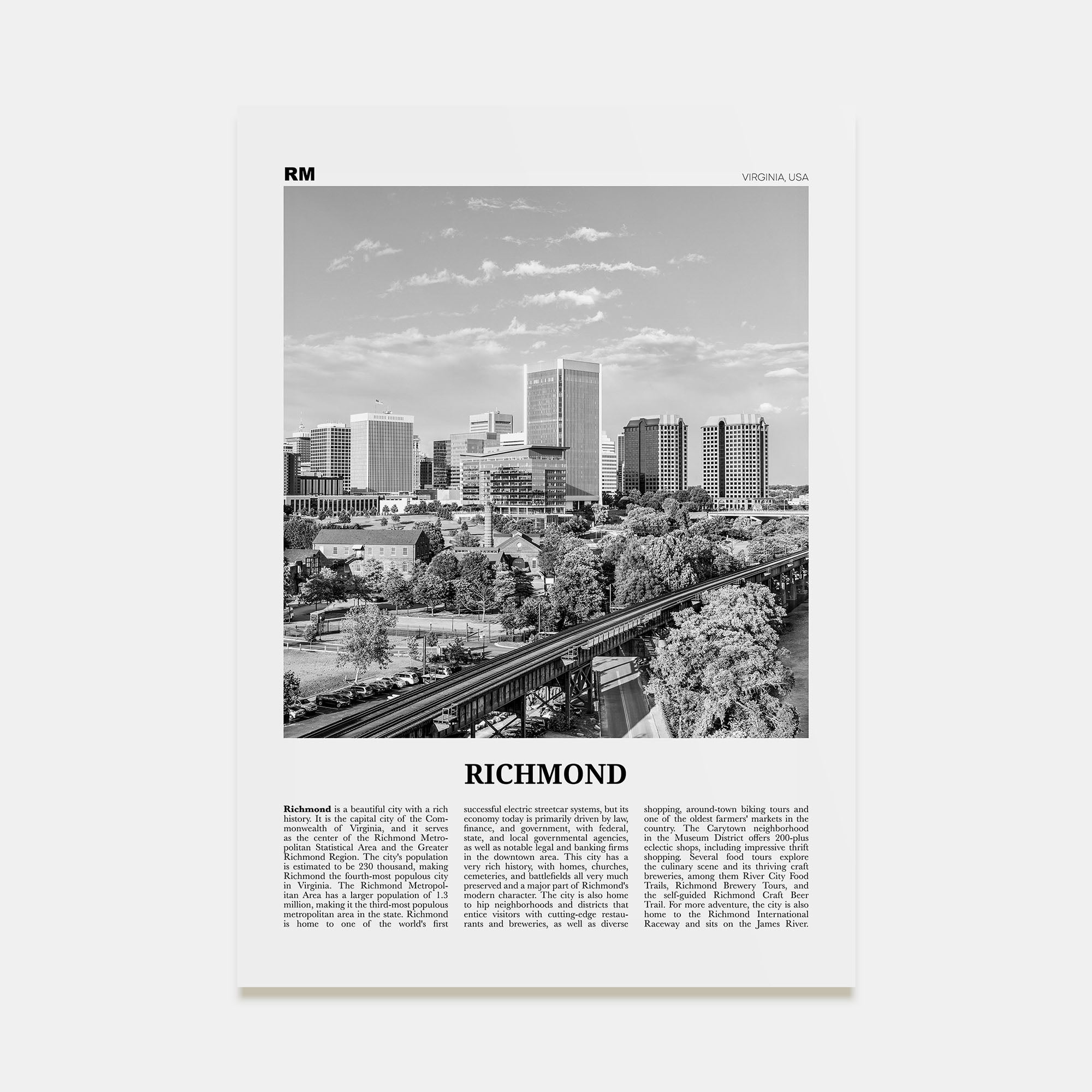 Richmond Travel B&W No 1 Poster