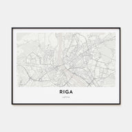 Riga Map Landscape Poster