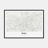 Riga Map Landscape Poster