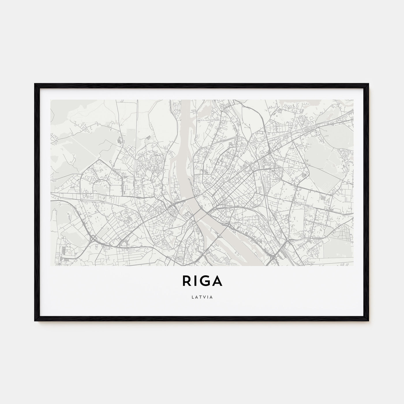 Riga Map Landscape Poster