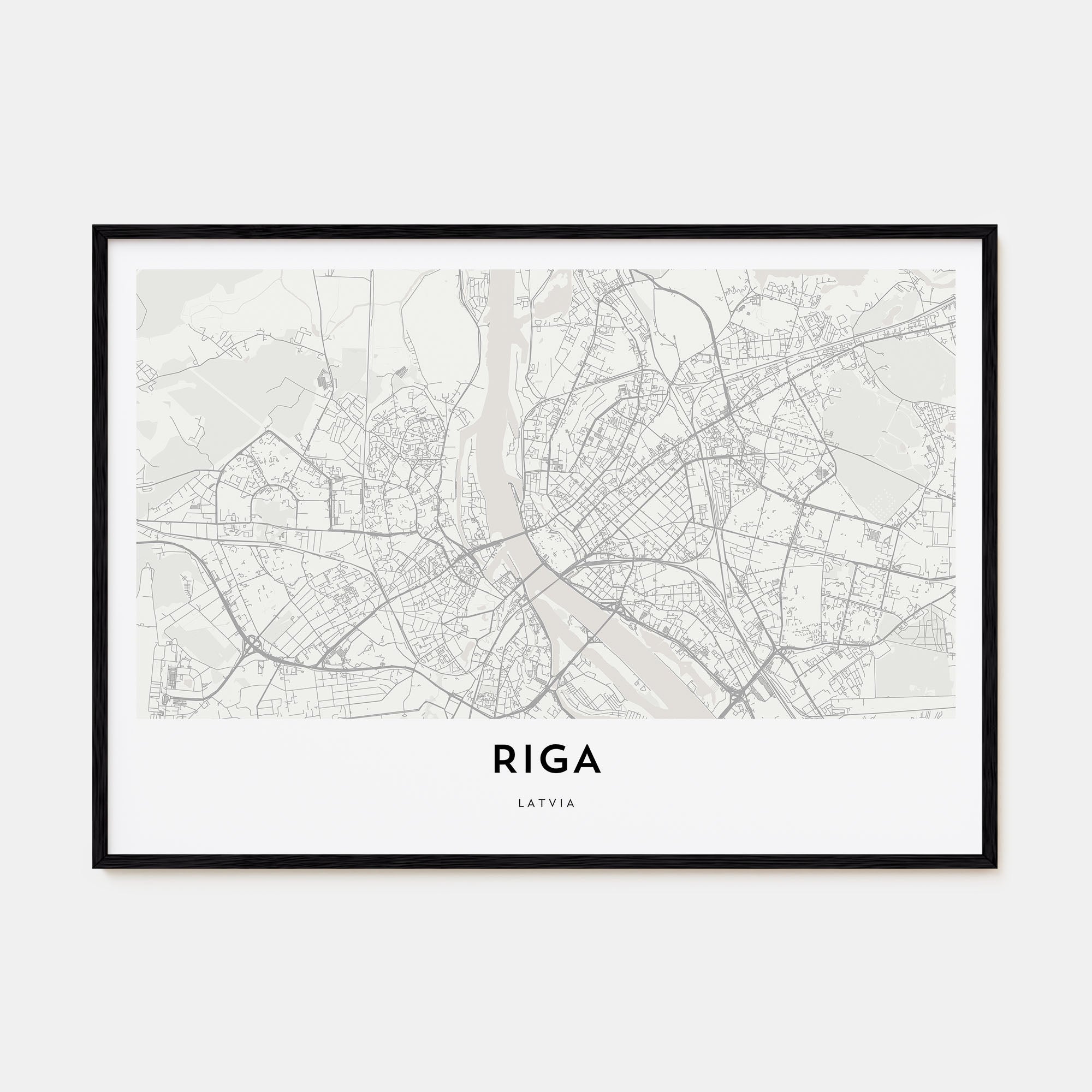 Riga Map Landscape Poster