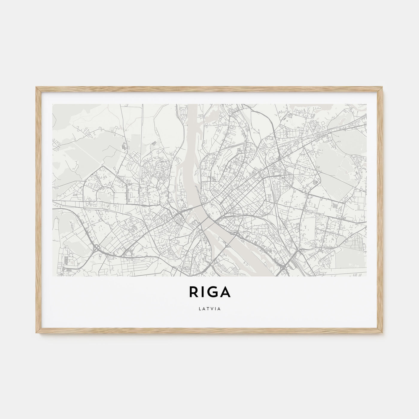 Riga Map Landscape Poster