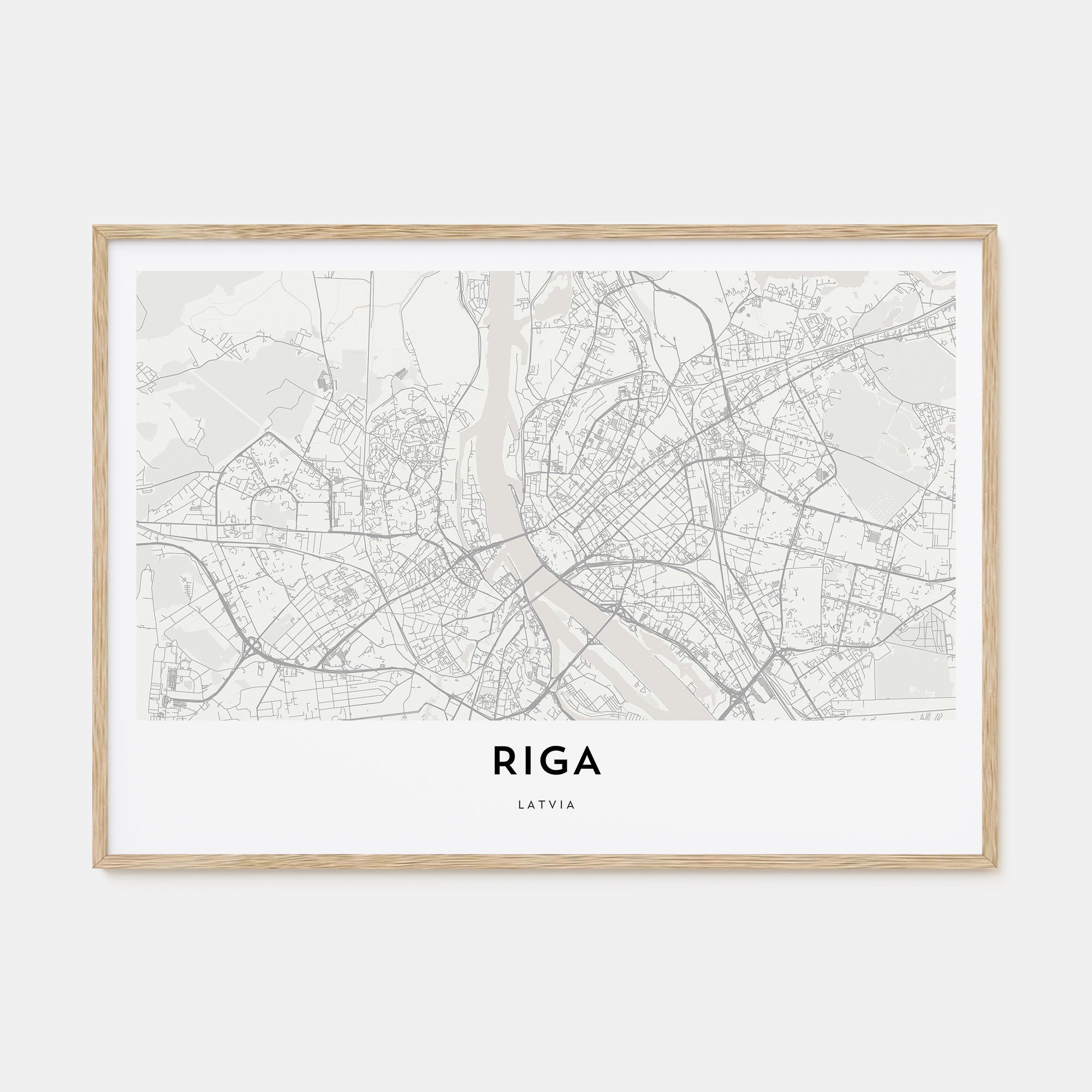 Riga Map Landscape Poster