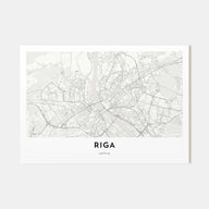 Riga Map Landscape Poster