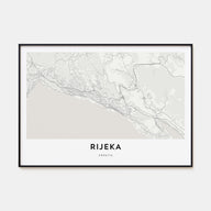 Rijeka Map Landscape Poster