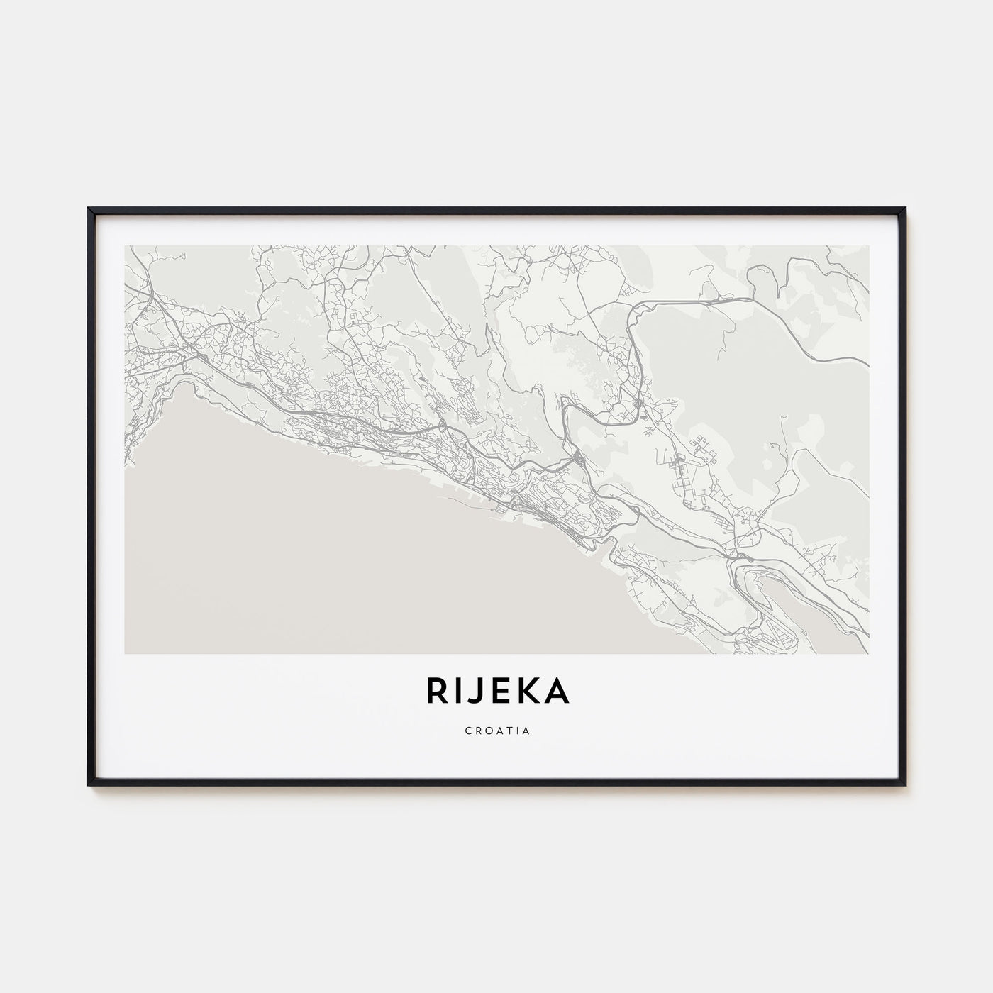 Rijeka Map Landscape Poster
