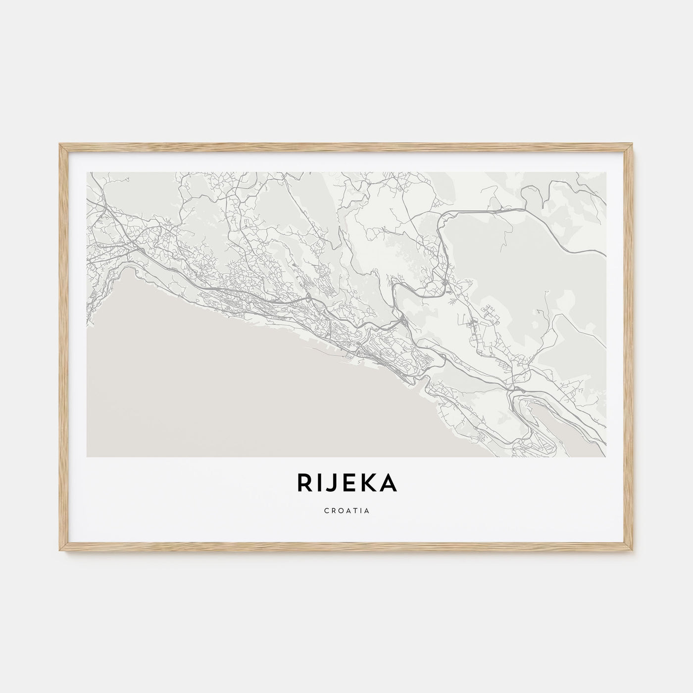 Rijeka Map Landscape Poster