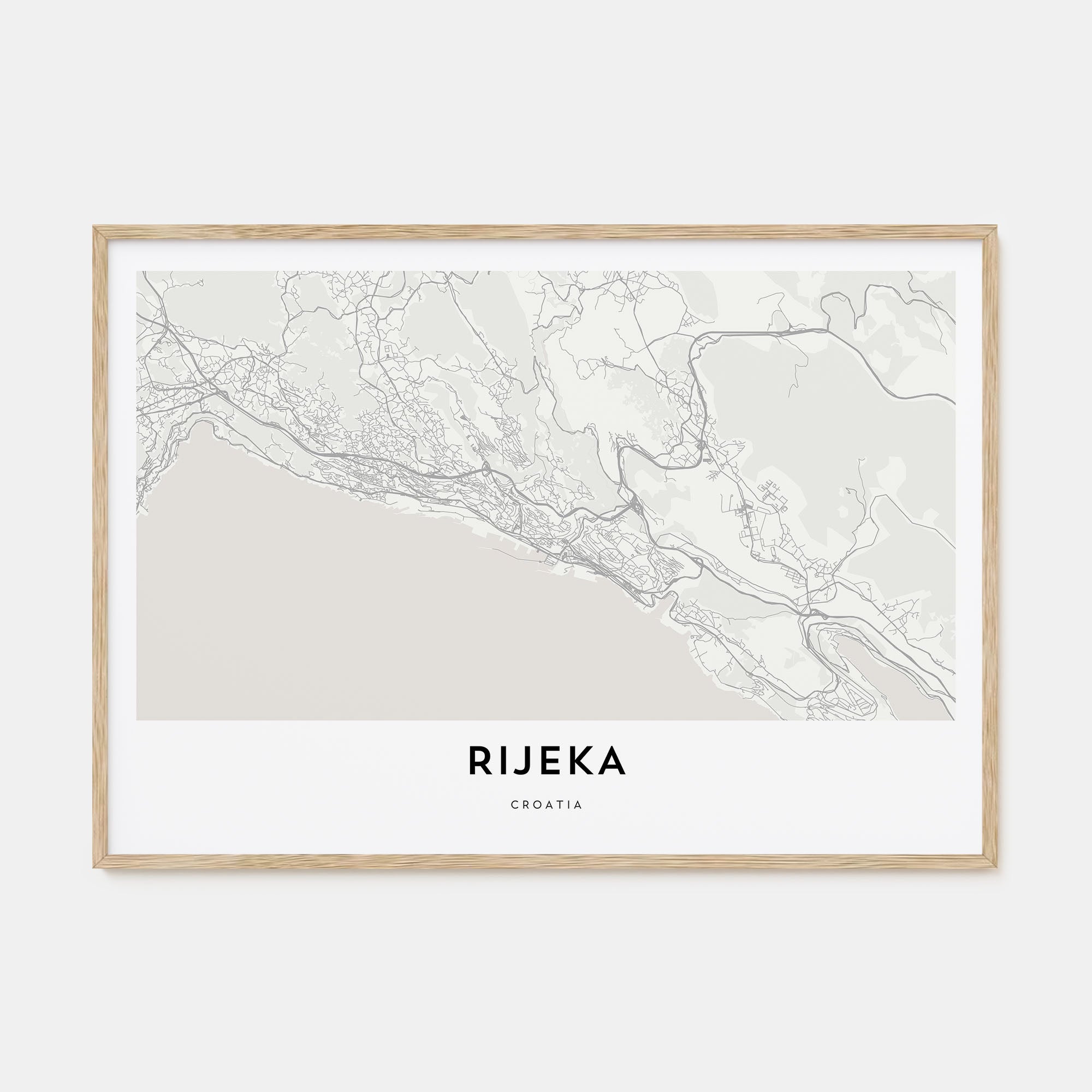 Rijeka Map Landscape Poster