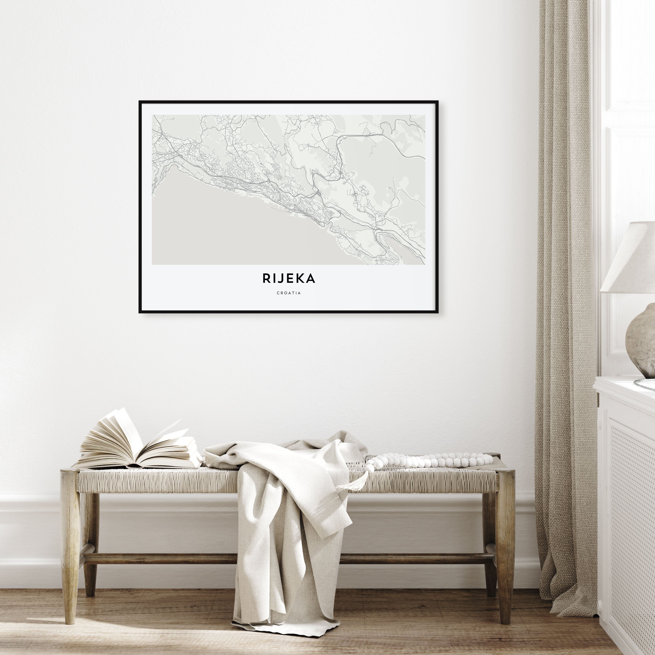 Rijeka Map Landscape Poster