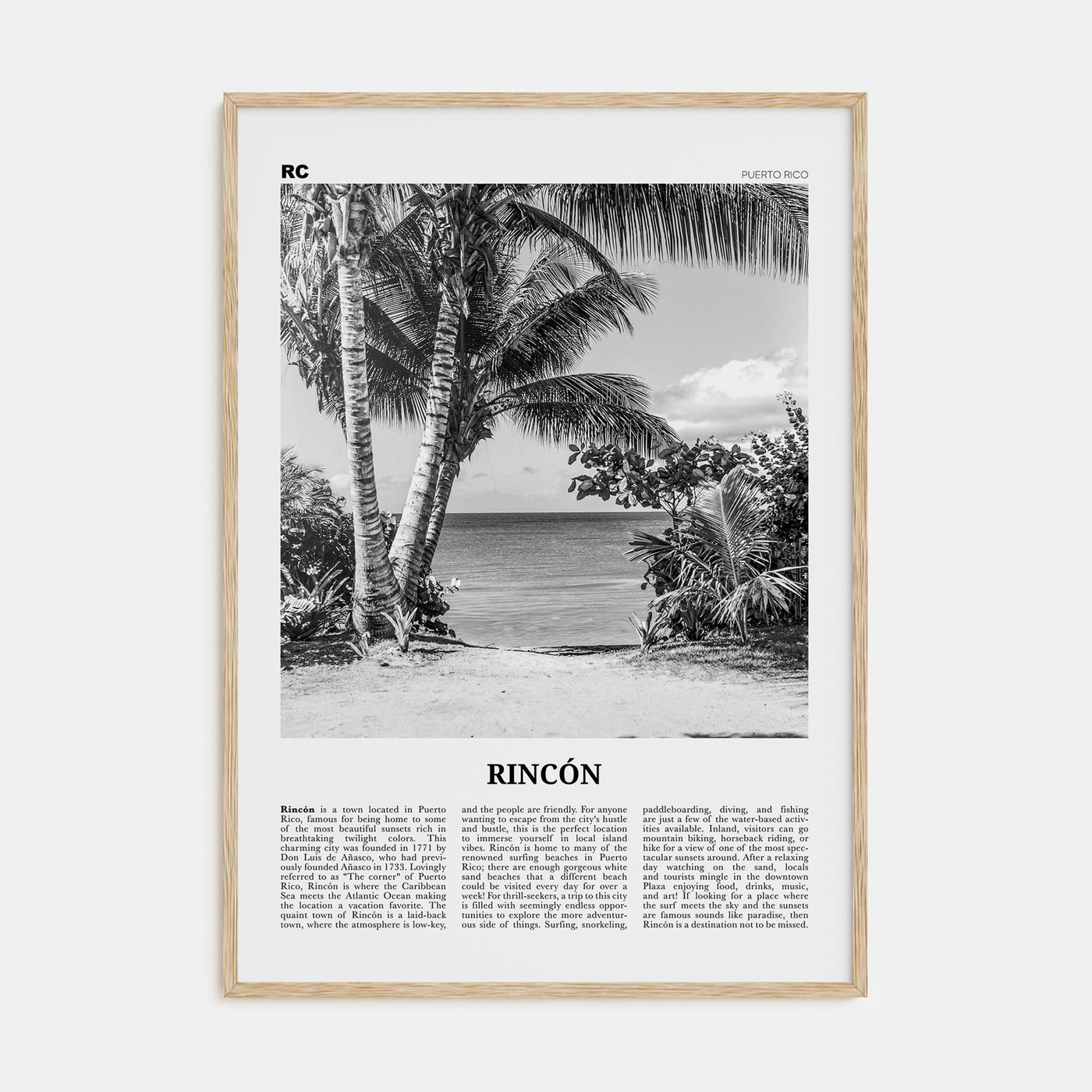 Rincón Travel B&W Poster