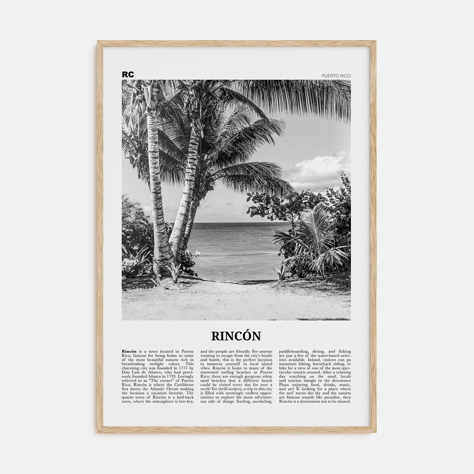 Rincón Travel B&W Poster