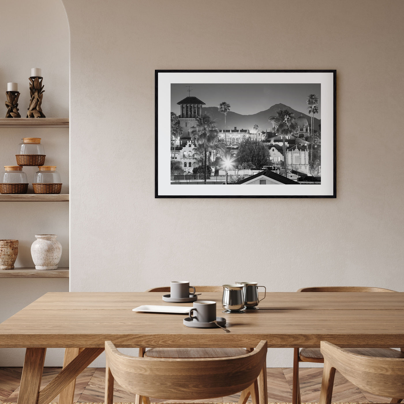Riverside Landscape B&W Poster