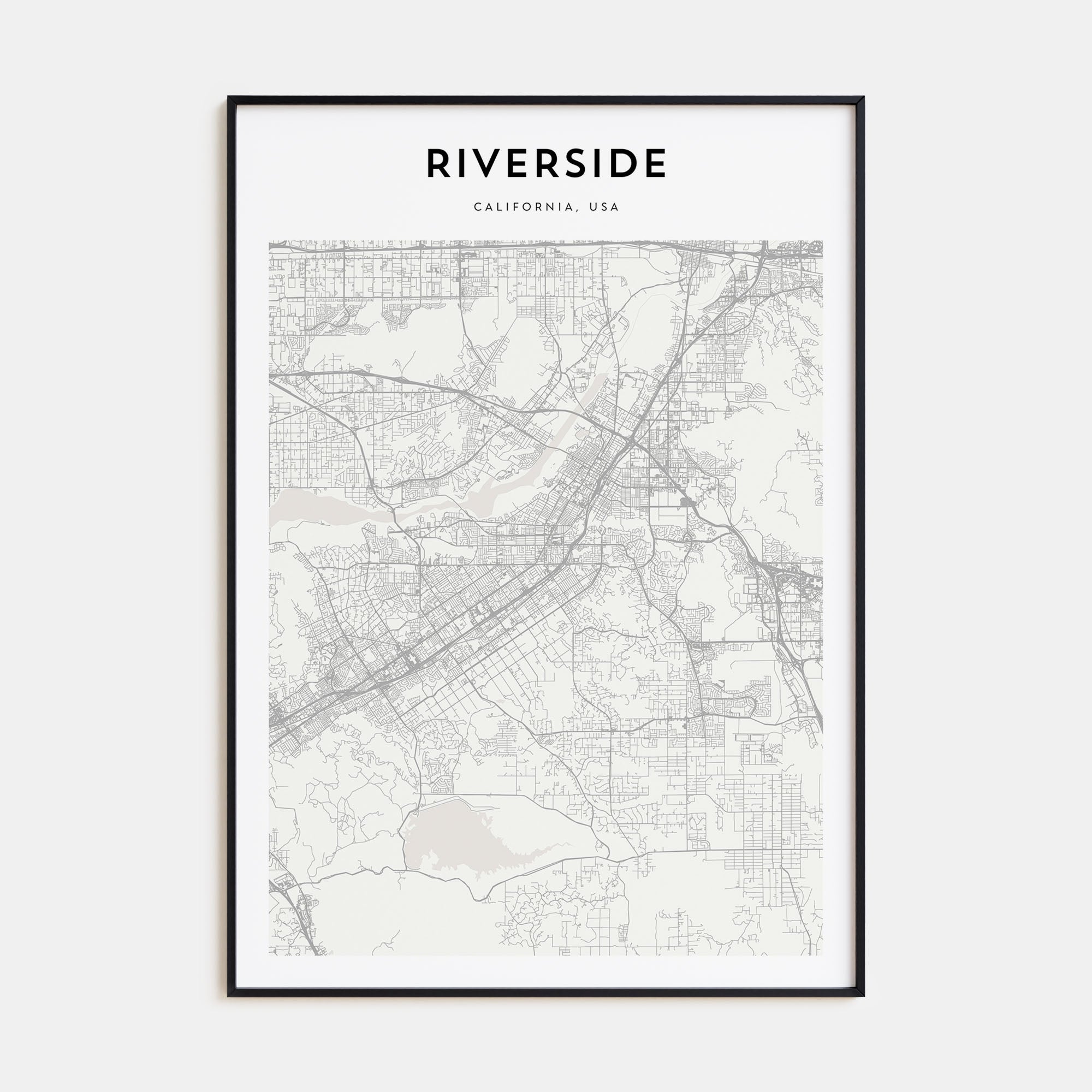 Riverside Map Portrait Poster