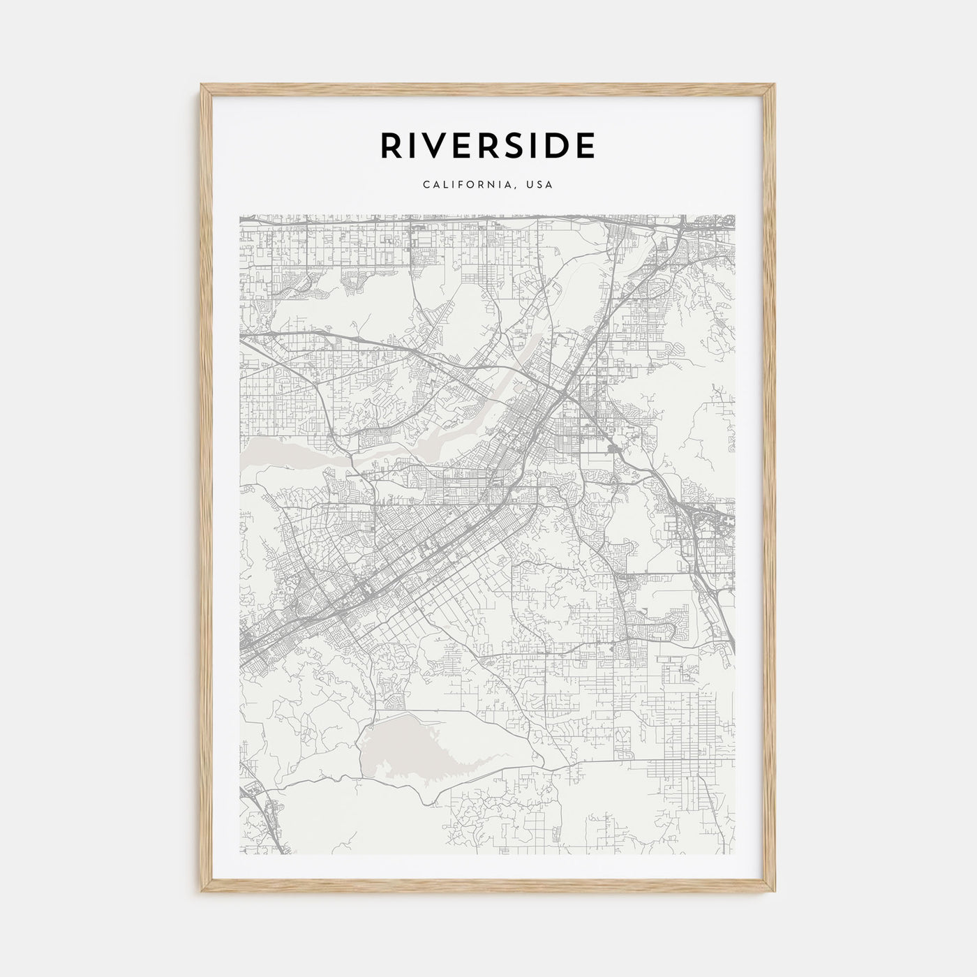 Riverside Map Portrait Poster