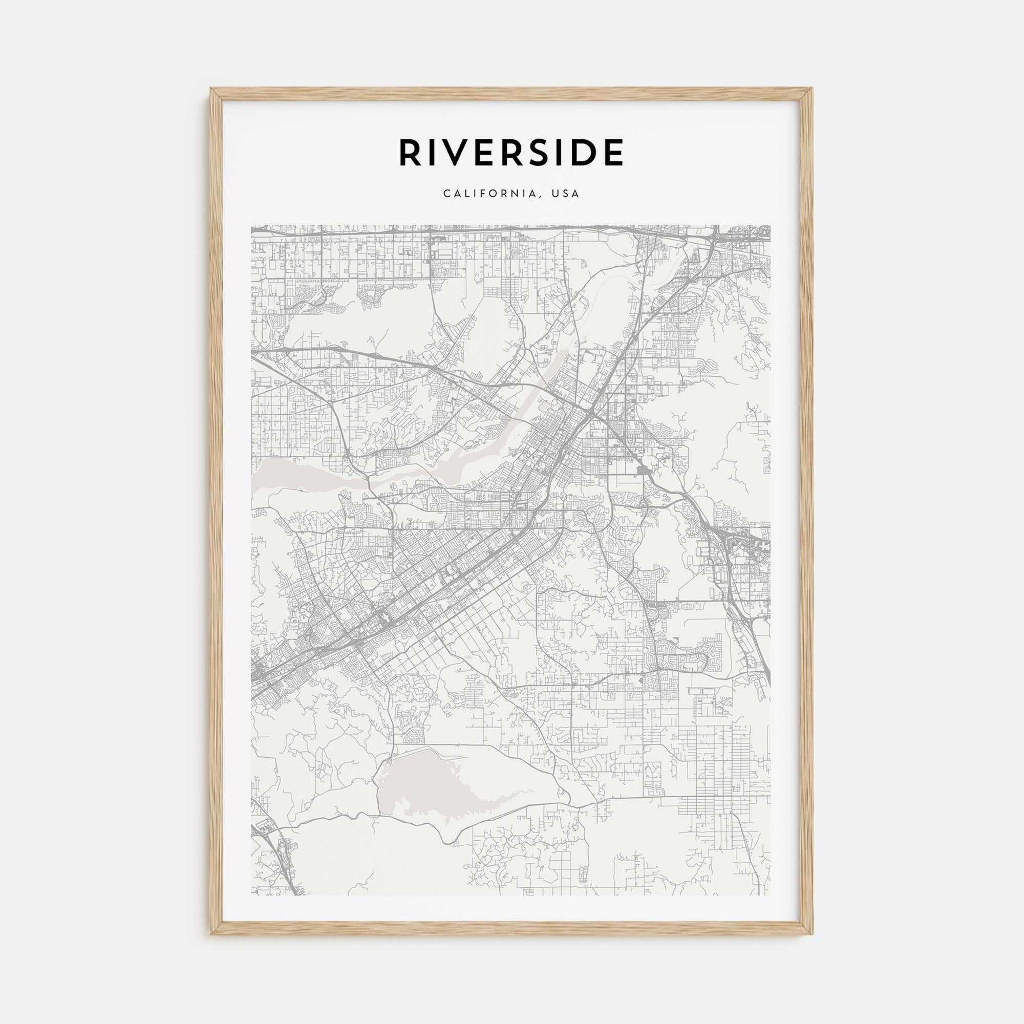 Riverside Map Portrait Poster