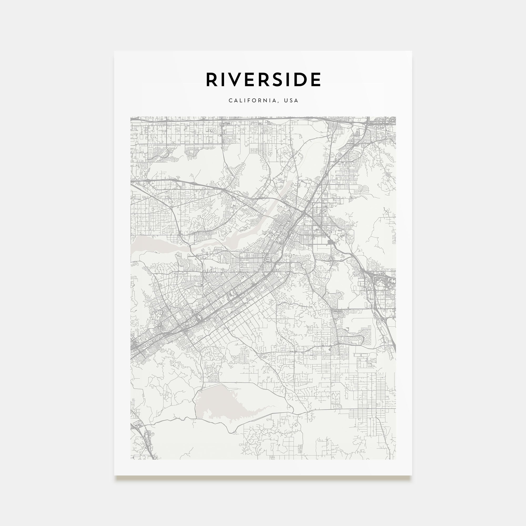 Riverside Map Portrait Poster