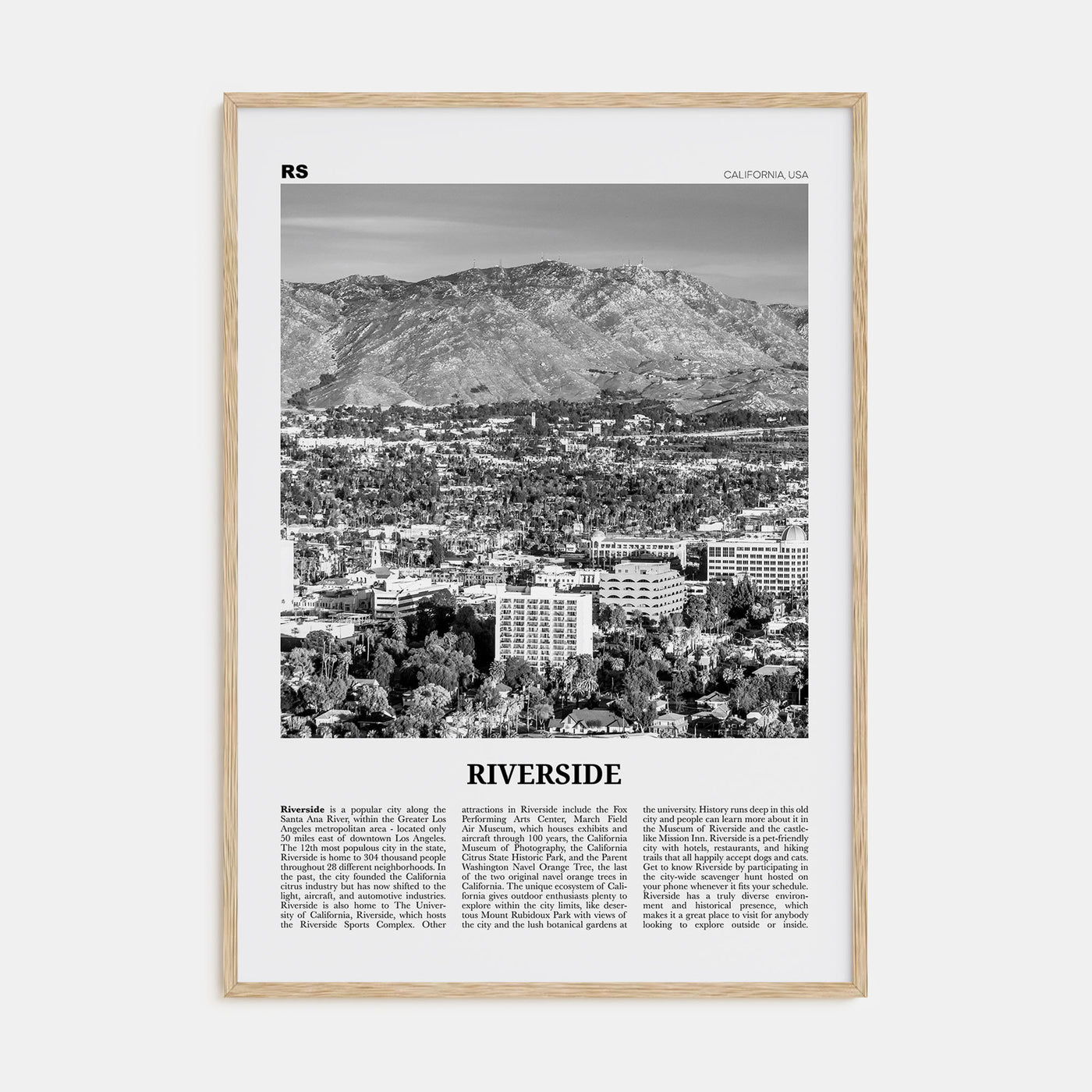 Riverside Travel B&W Poster