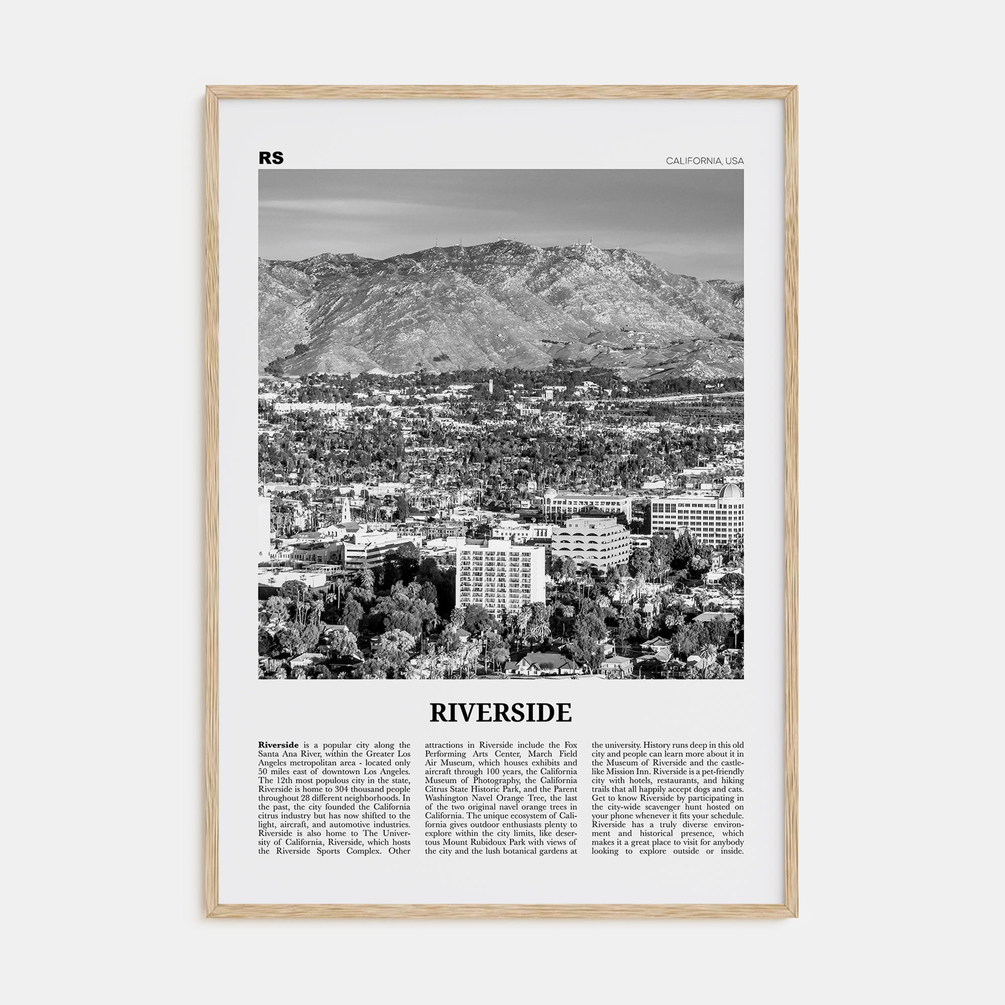 Riverside Travel B&W Poster