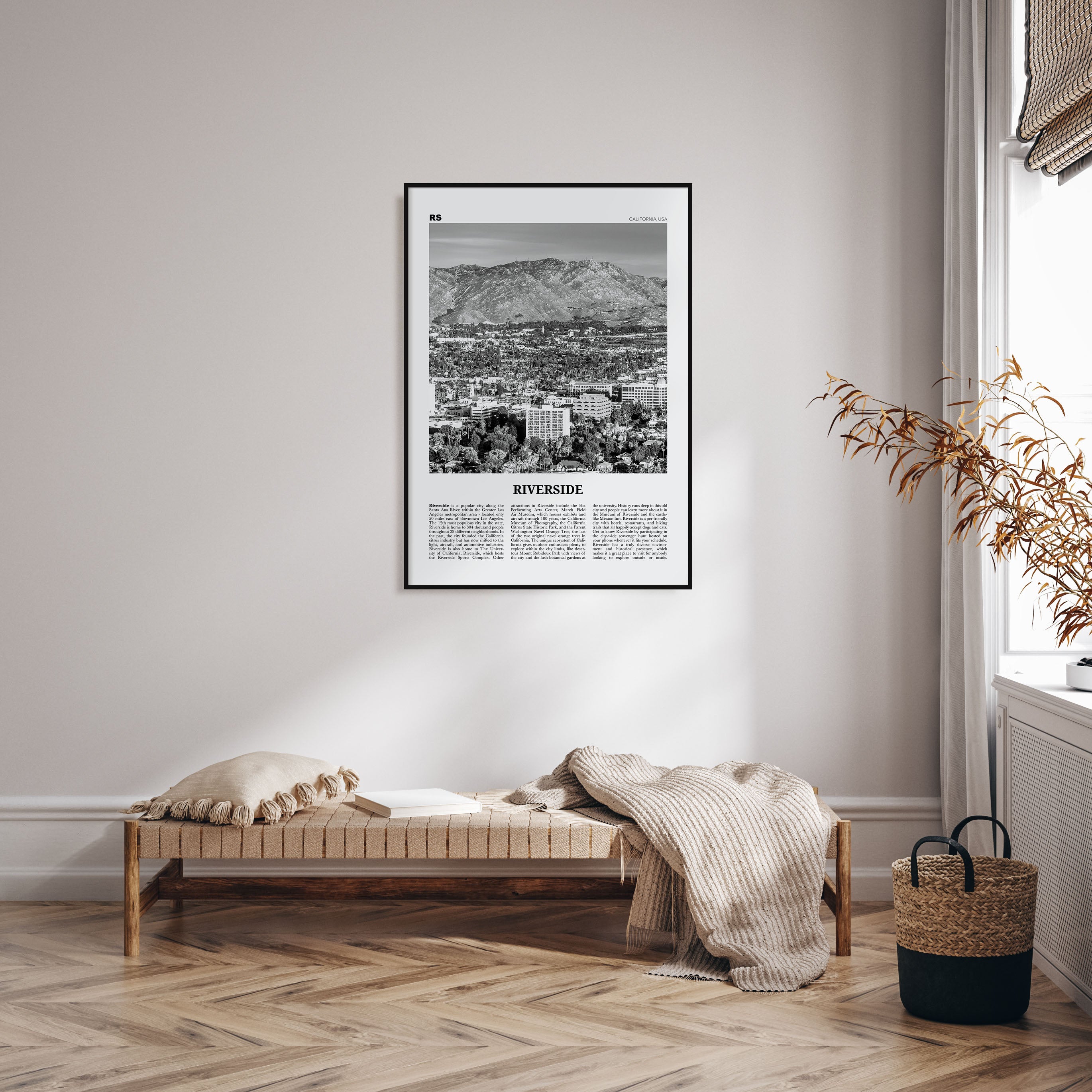 Riverside Travel B&W Poster