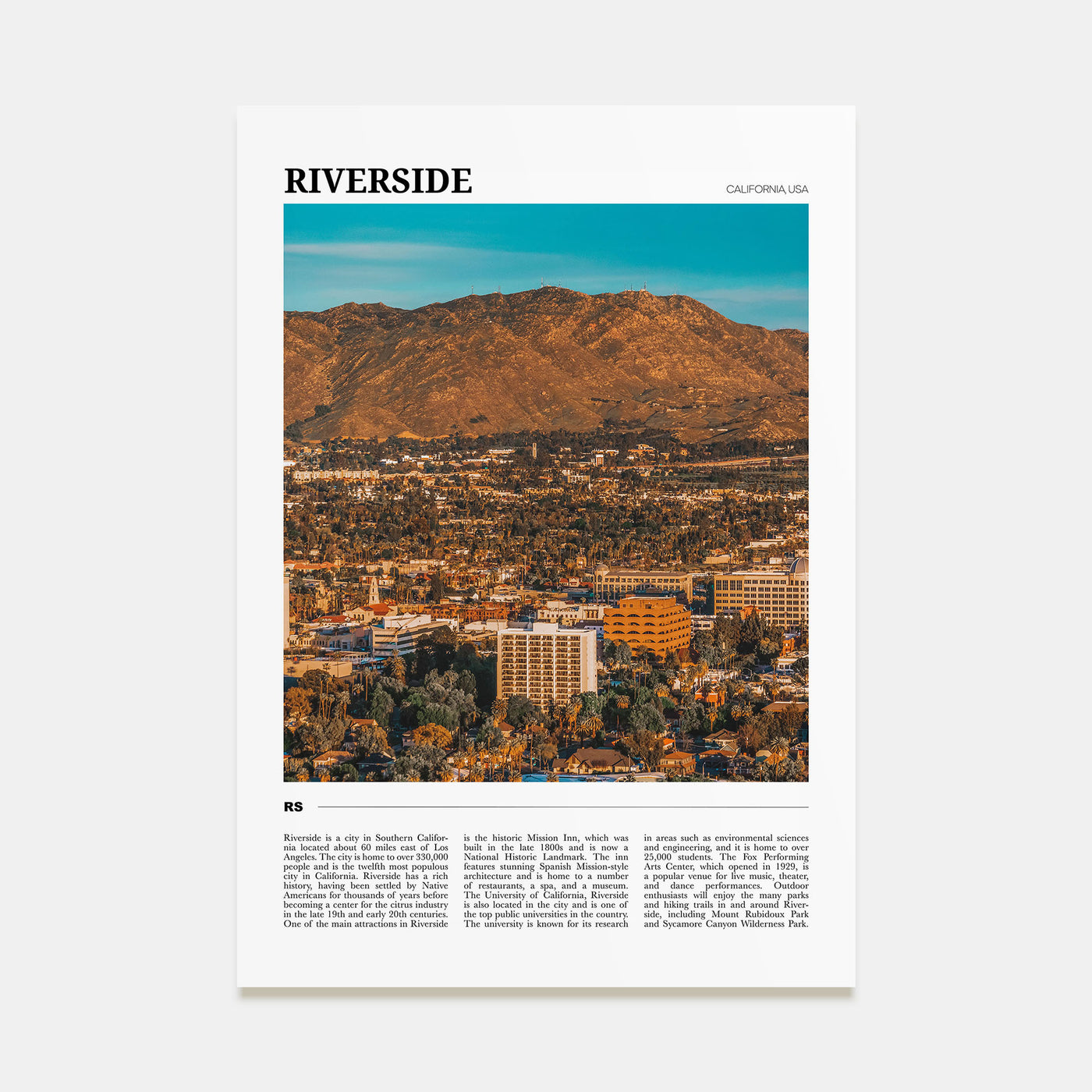 Riverside Travel Color Poster