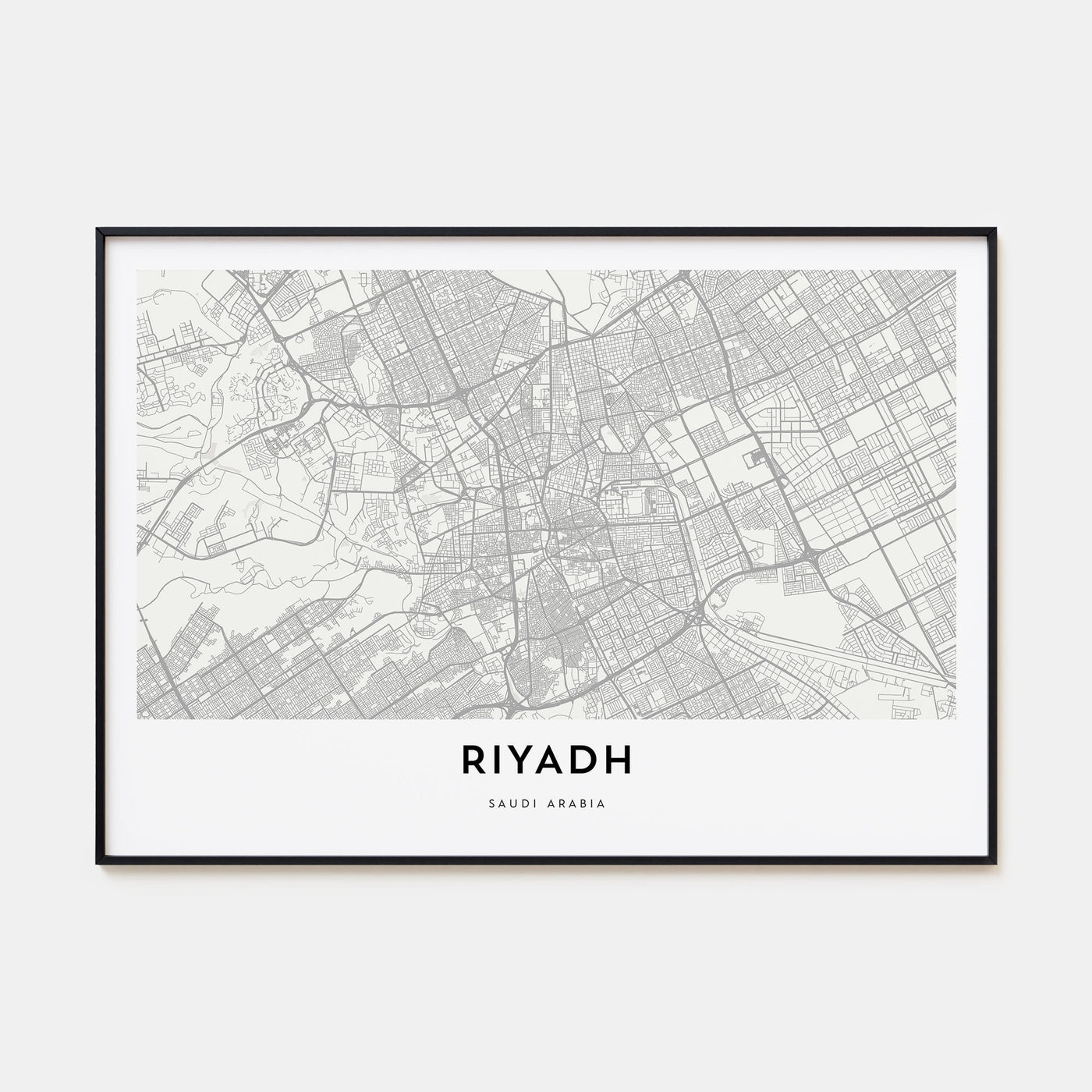 Riyadh Map Landscape Poster